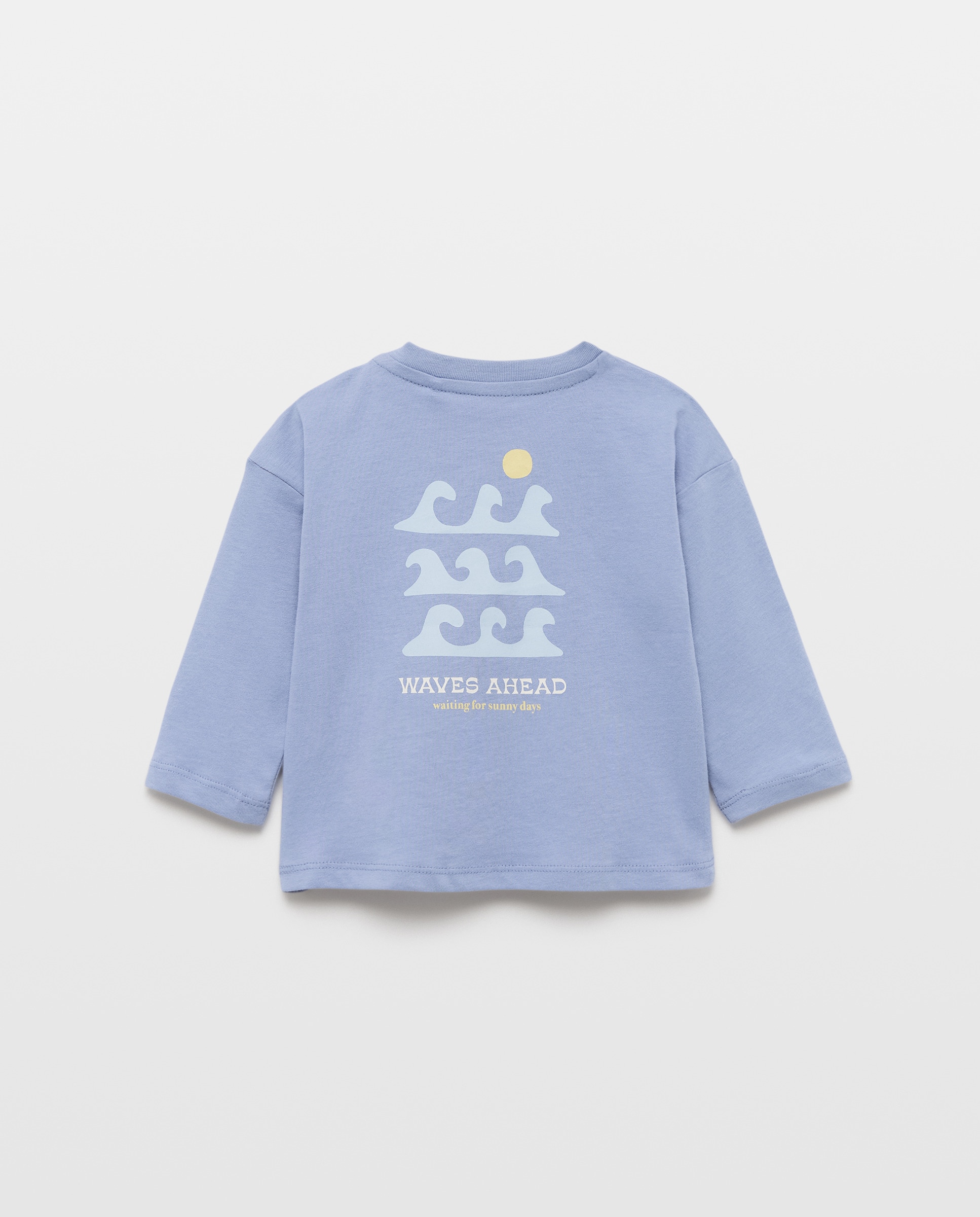 Camiseta de bebé estampada manga larga 400 Azul-2