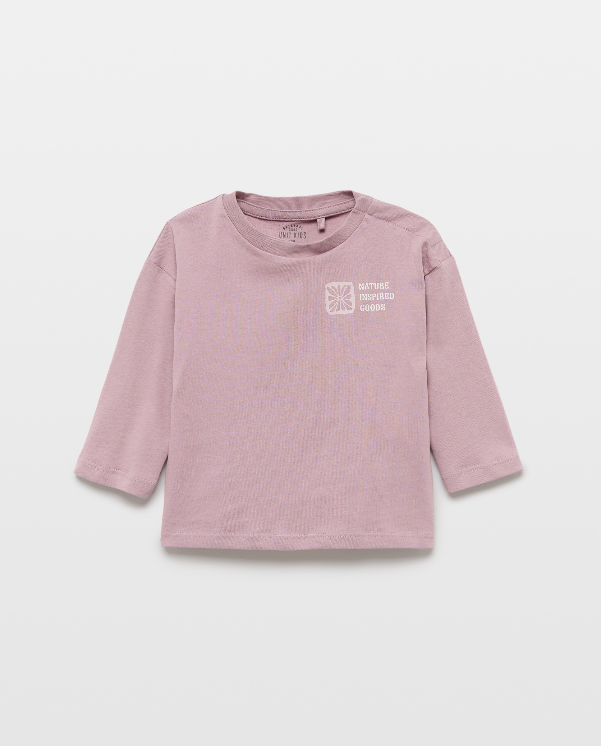 Camiseta de bebé estampada manga larga Morado-1