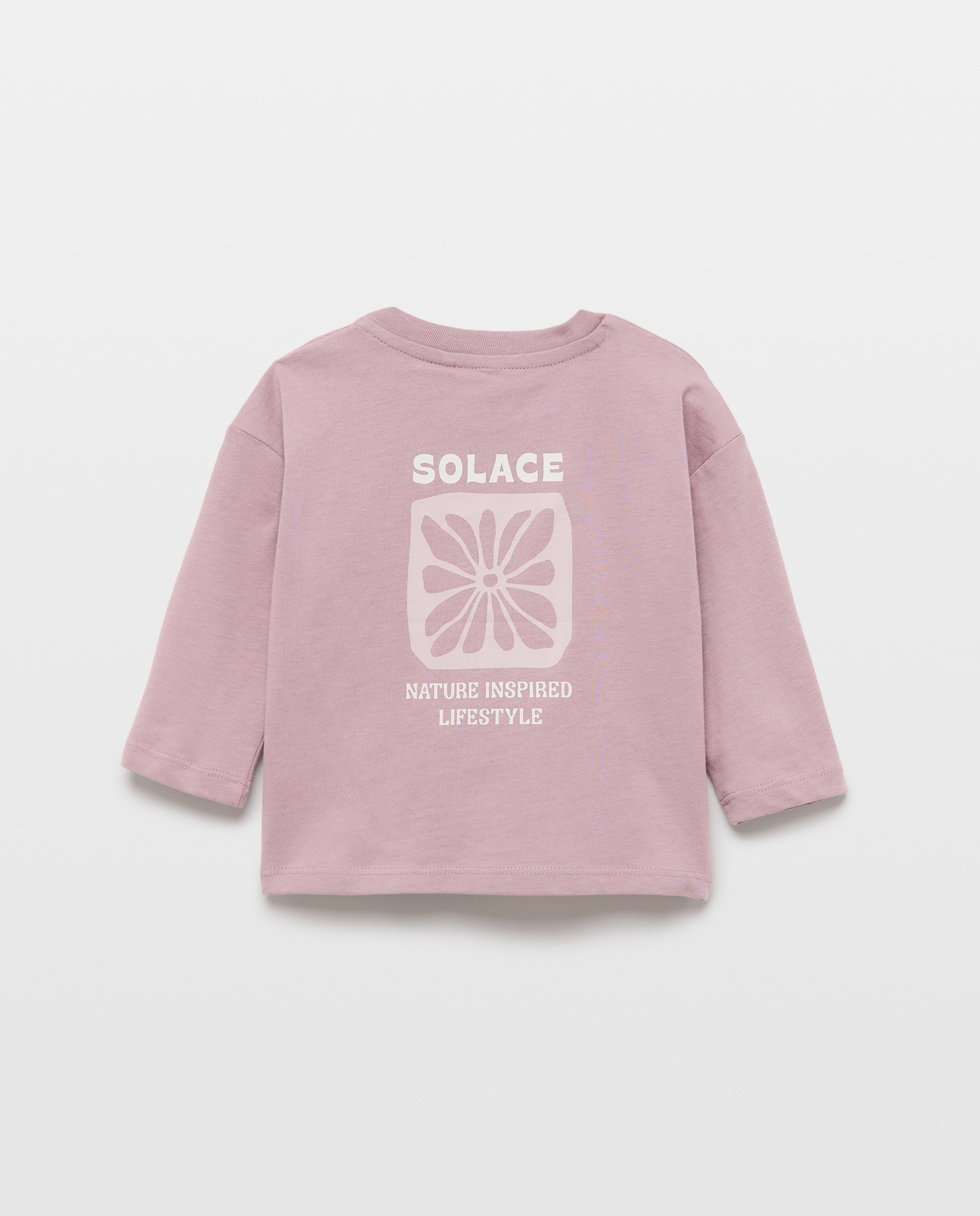 Camiseta de bebé estampada manga larga Morado-2