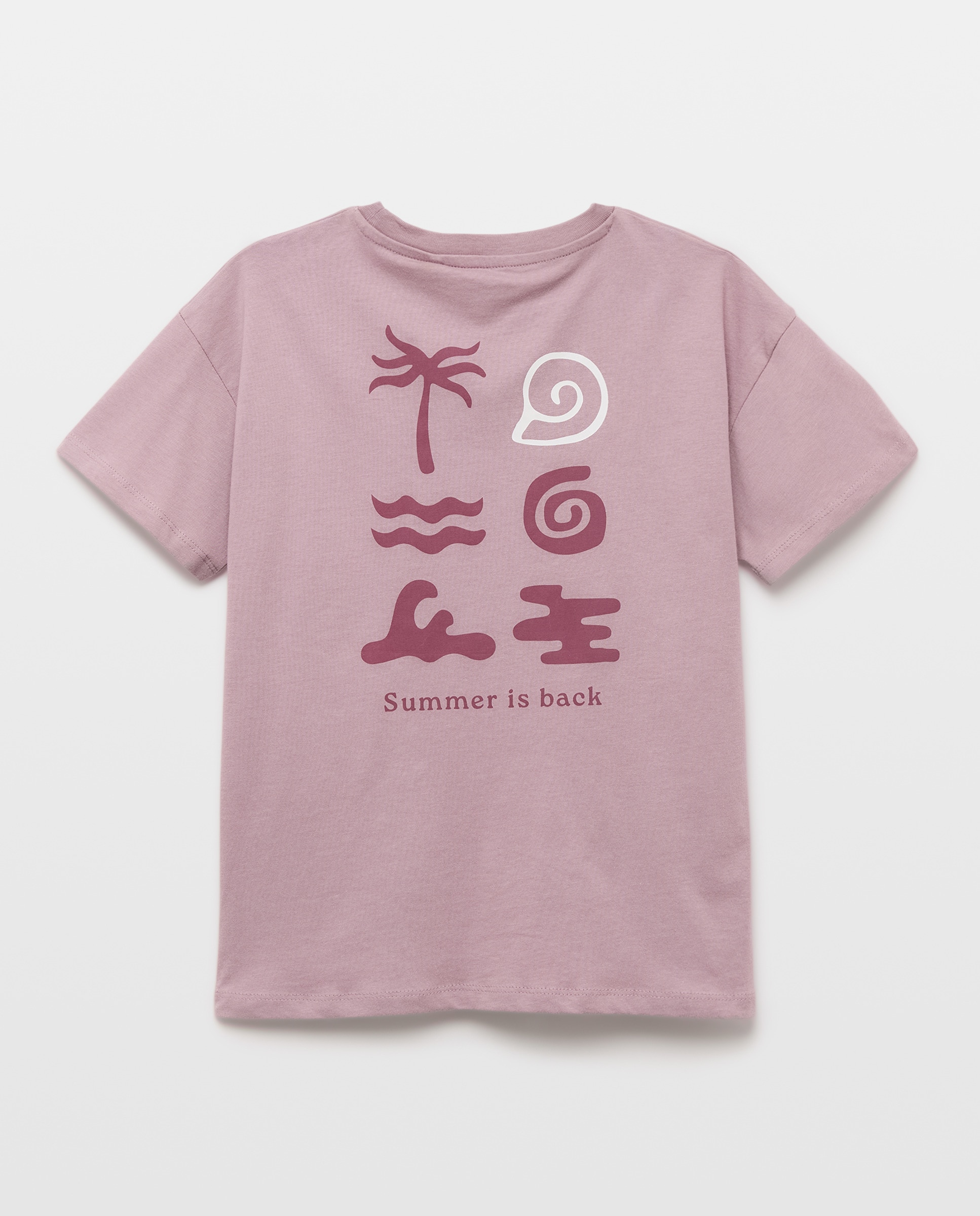 Camiseta de niño estampada manga corta Morado-2