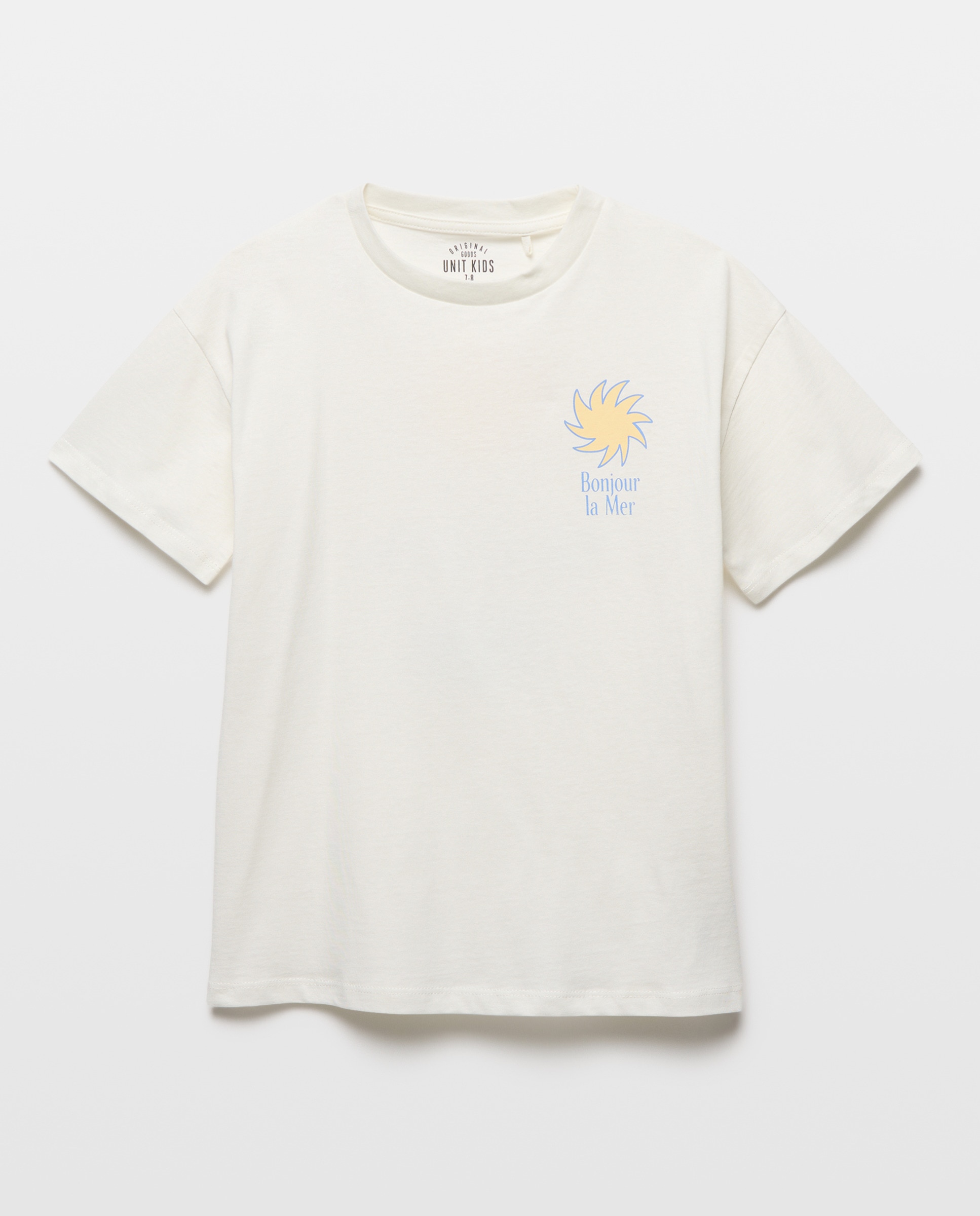 Camiseta de niño estampada manga corta Blanco-1