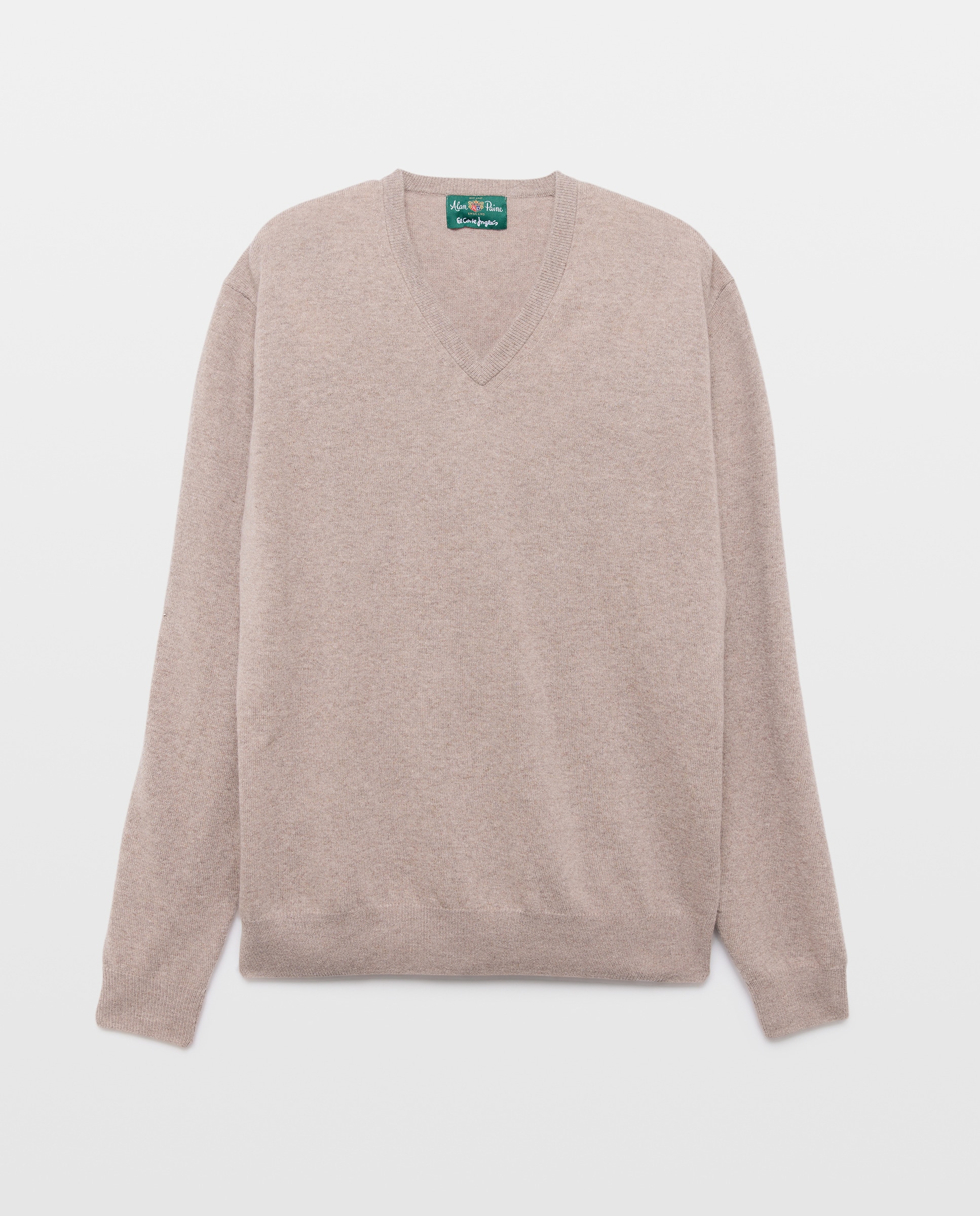 Jersey de lana 100% de hombre con cuello pico - Alan Paine - Topo Topo-4