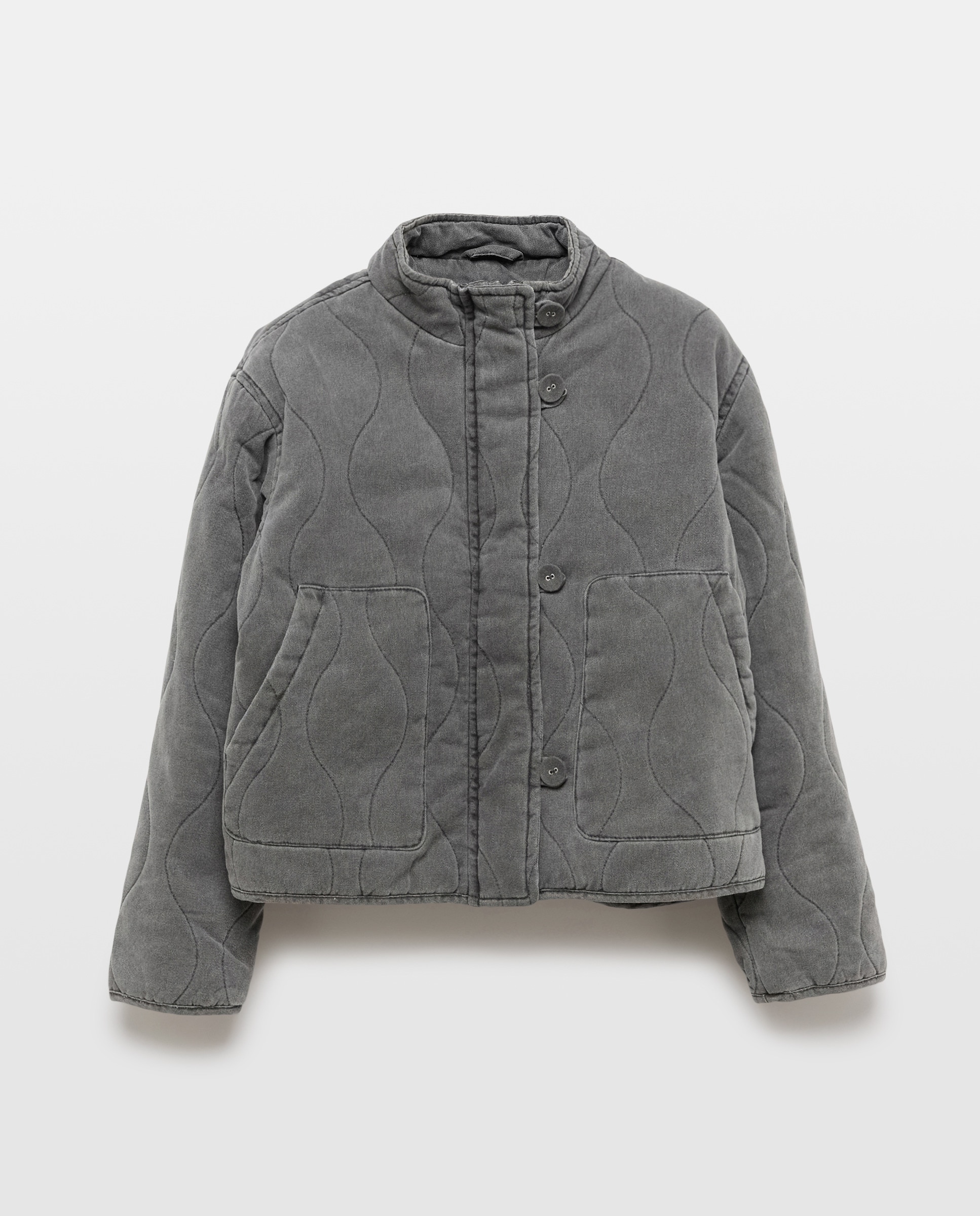 Casaco Acolchoado Quilted com Losangos e Efeito de Lavagem Kids El Corte Inglés Chumbo-5