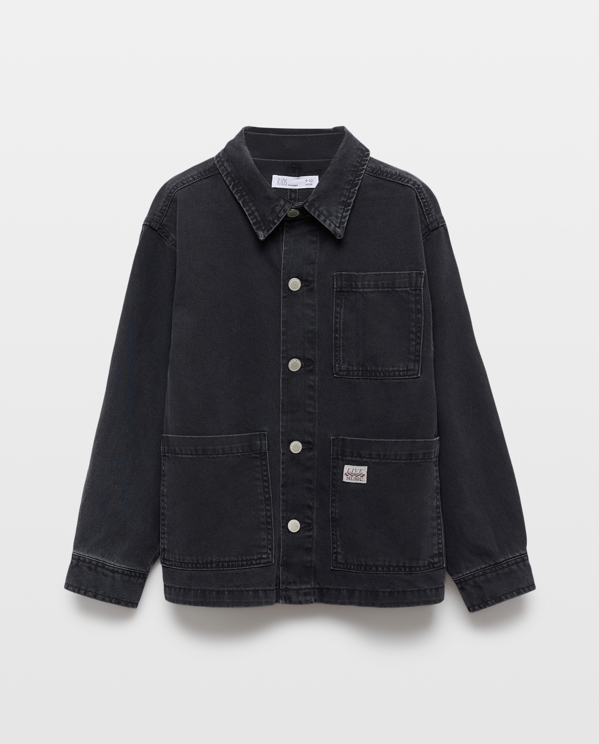 Sobrecamisa de Ganga com Manga Comprida e Bolsos Kids El Corte Inglés Cinzento-5