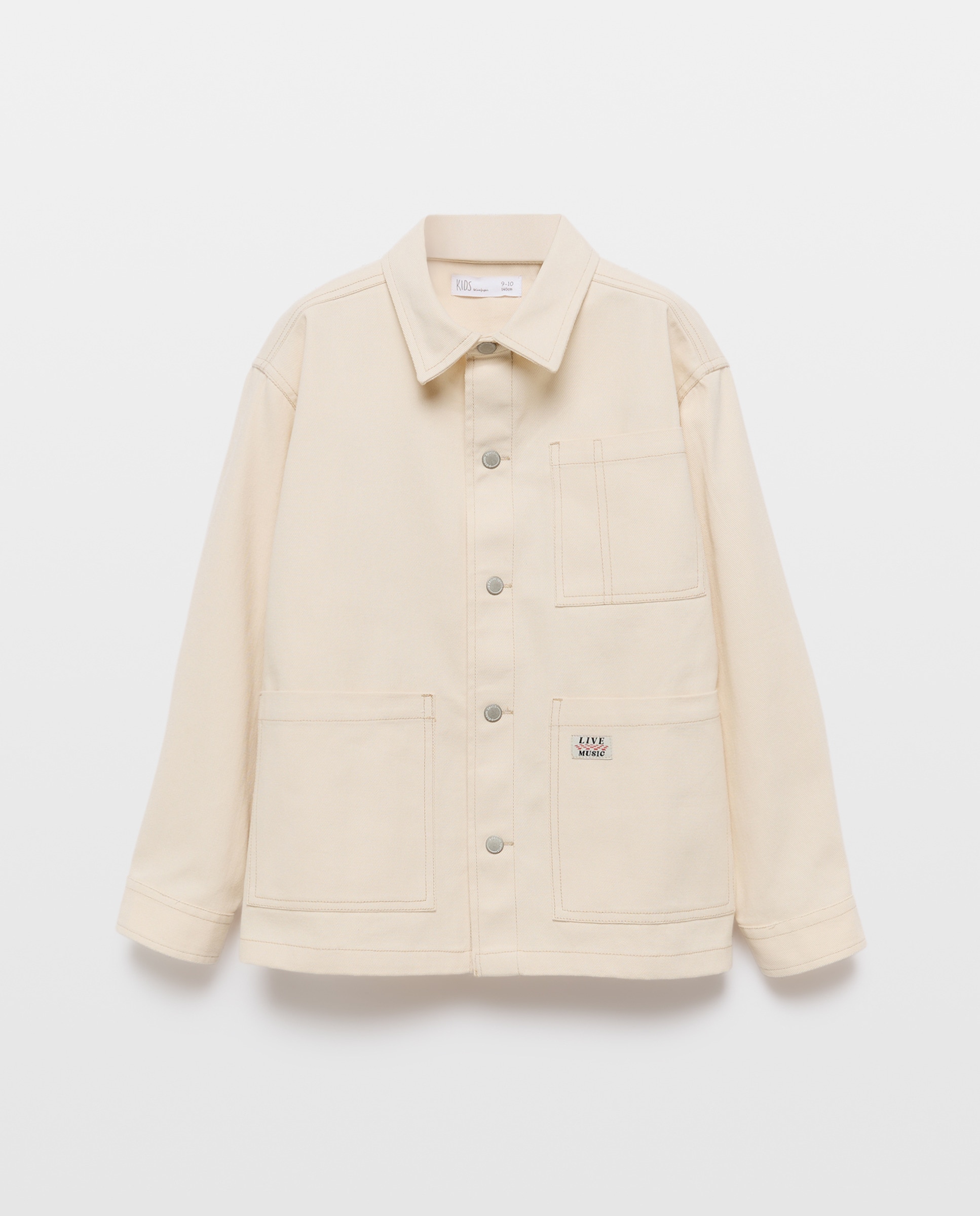 Sobrecamisa de Sarja com Manga Comprida e Bolsos Kids El Corte Inglés 120 Cru-5