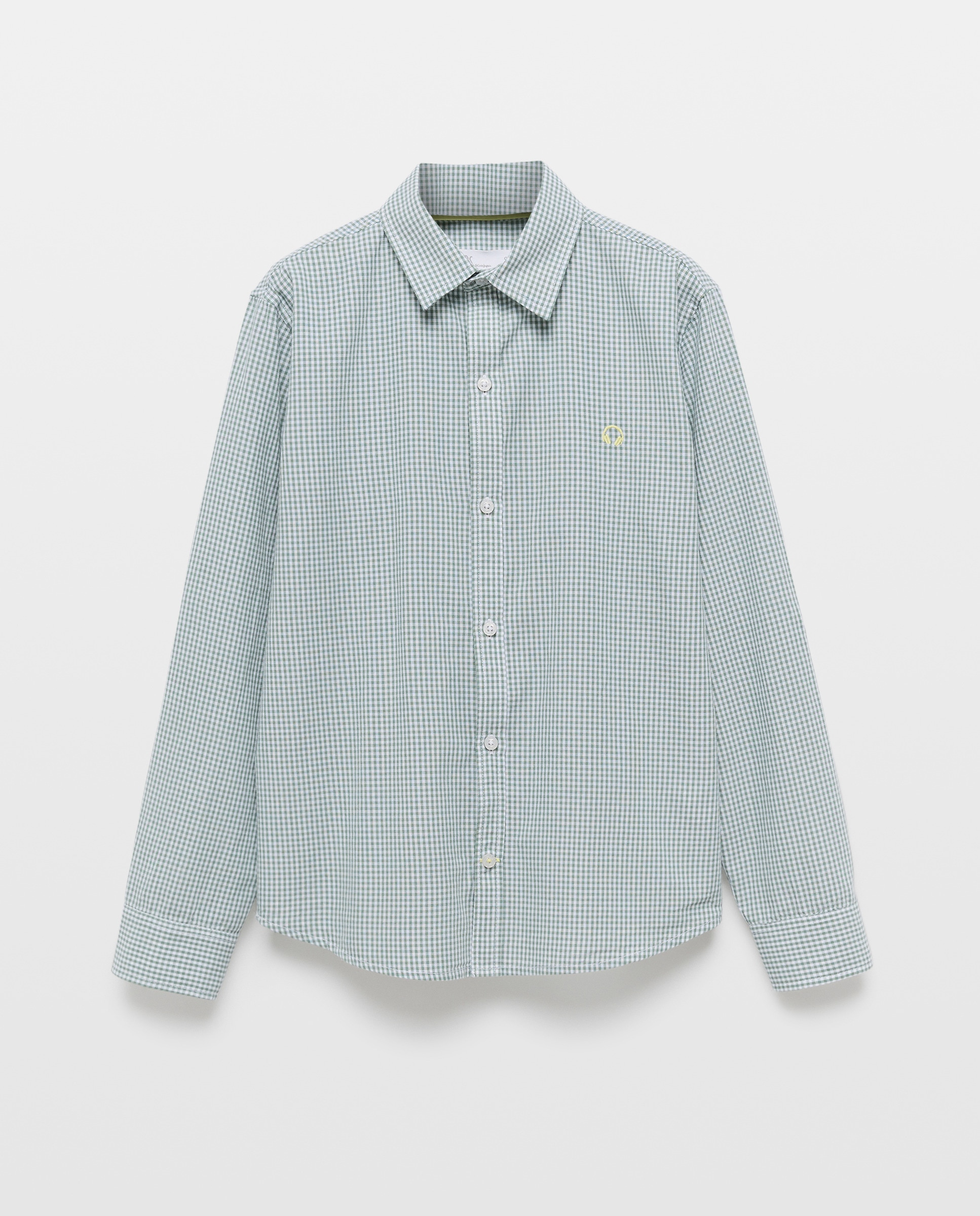 Camisa de Manga Comprida com Vichy Verde-4