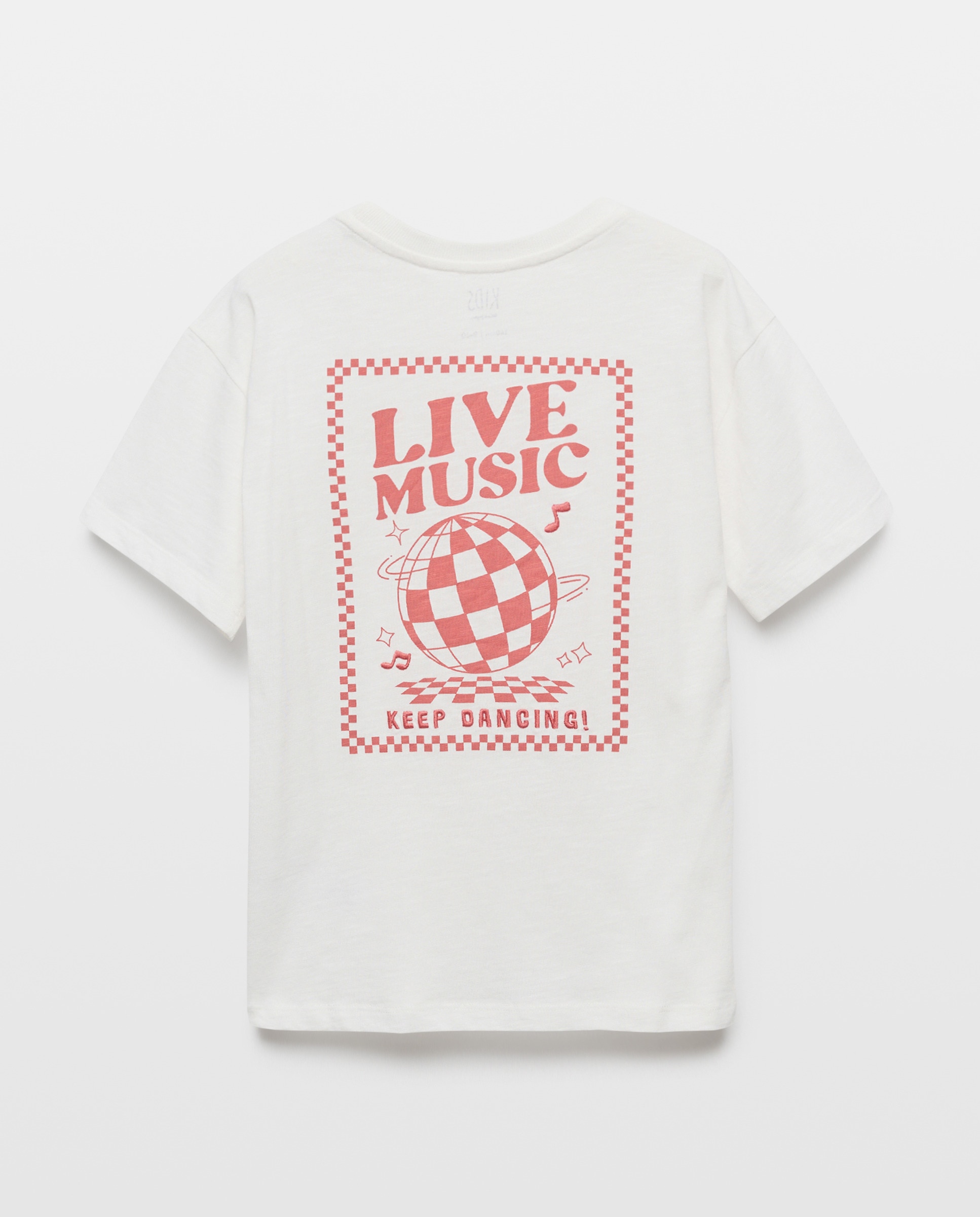 T-shirt de Manga Curta com Estampado de Música Branco-5