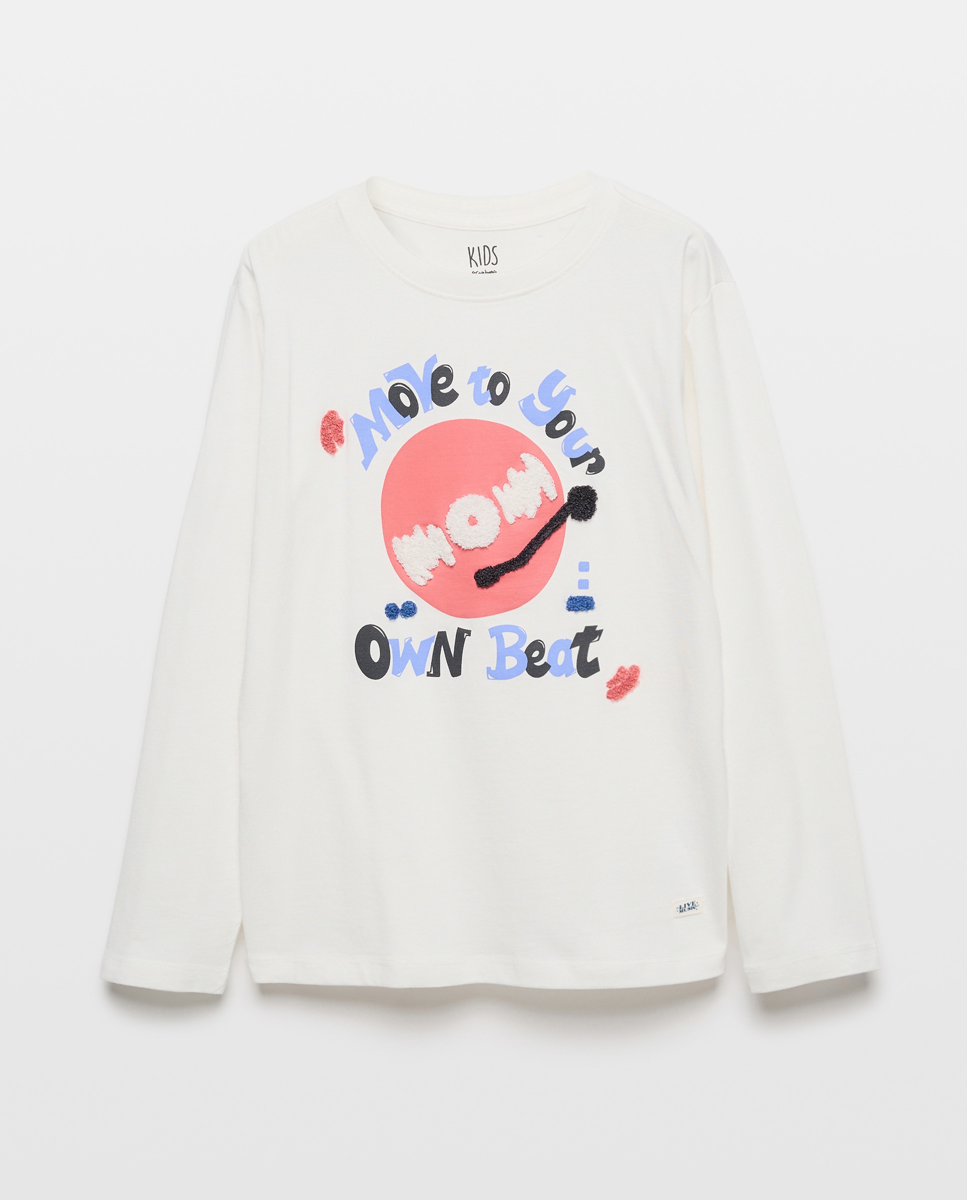 Camisola de Manga Comprida com Ilustração de Música à Frente Kids El Corte Inglés Branco-4