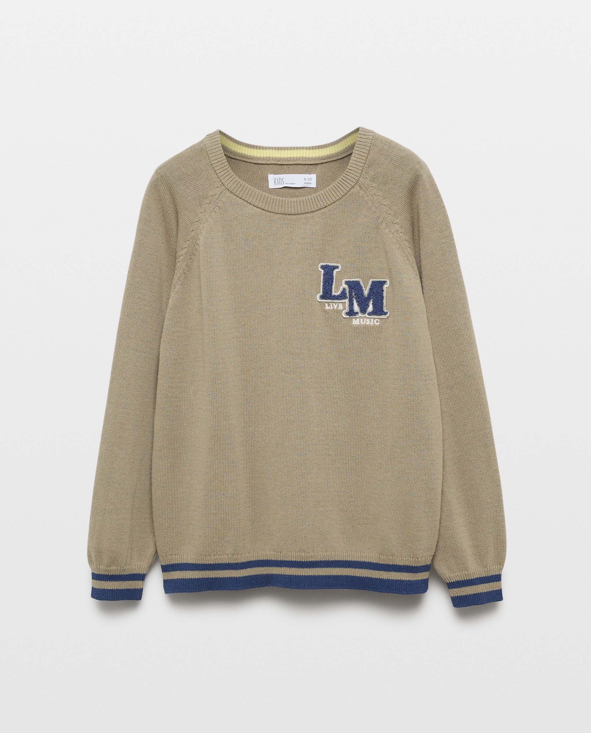 Camisola de Malha com Letra e Emblema Verde-4