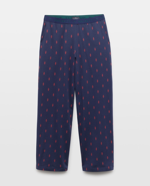 Imagem 0 de Calças de Malha de Algodão com Estampado de Quebra-Nozes