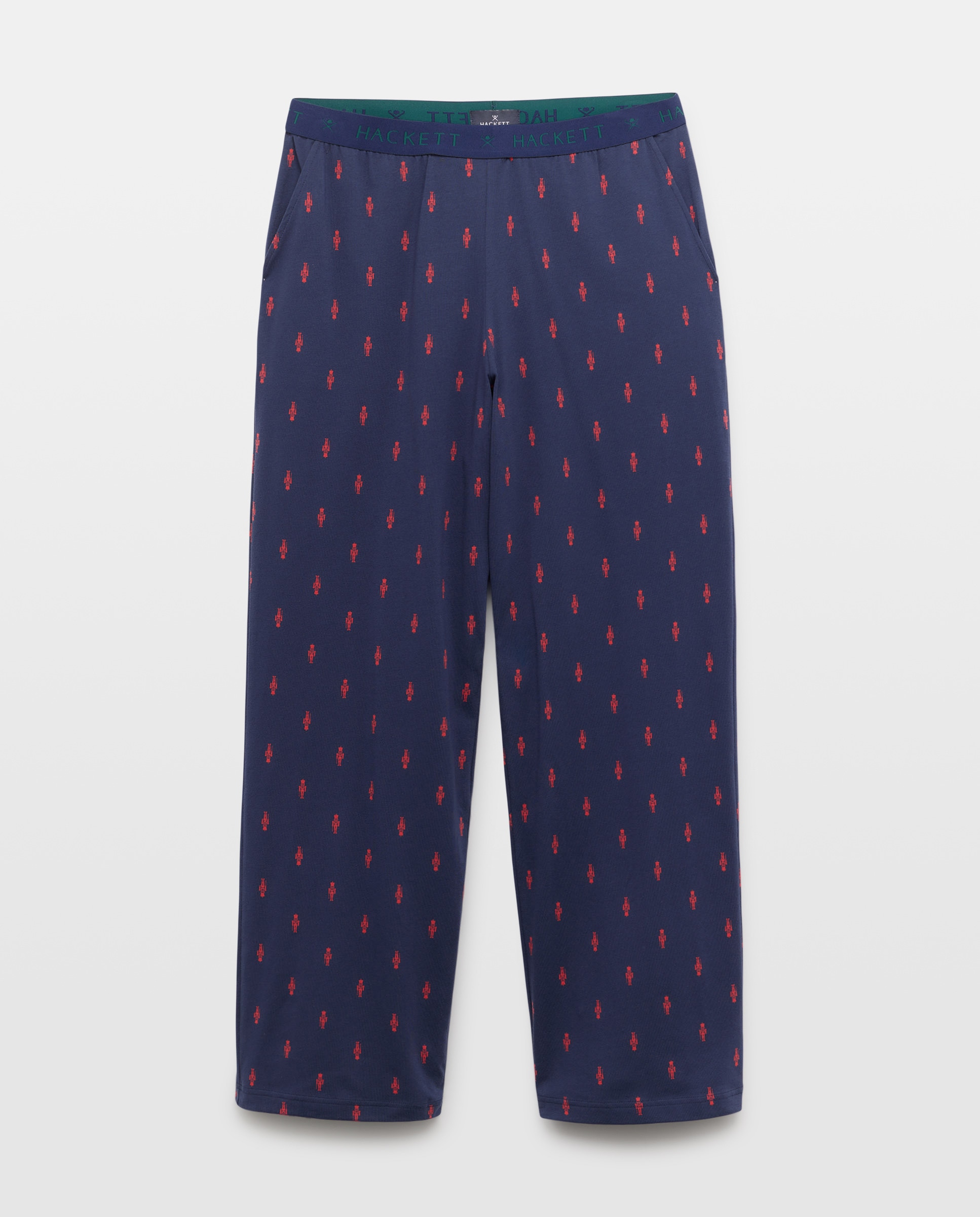 Calças de Malha de Algodão com Estampado de Quebra-Nozes Azul-1