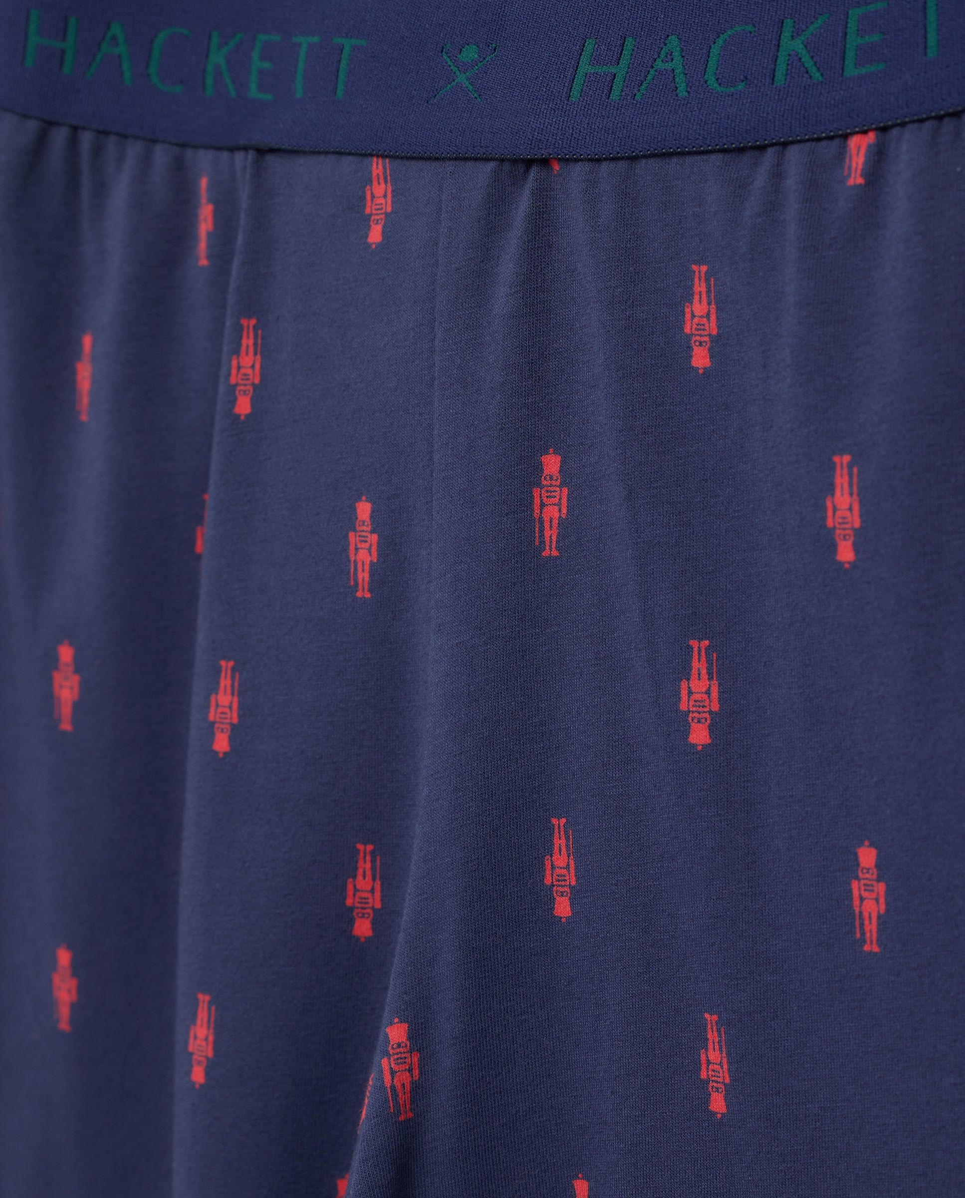 Calças de Malha de Algodão com Estampado de Quebra-Nozes Azul-2