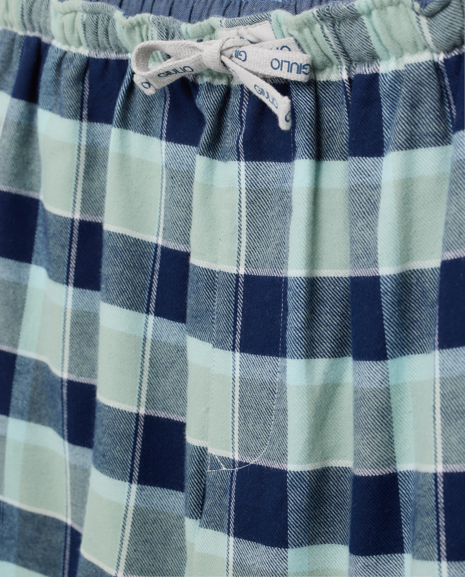 Calças de Flanela Azul-5