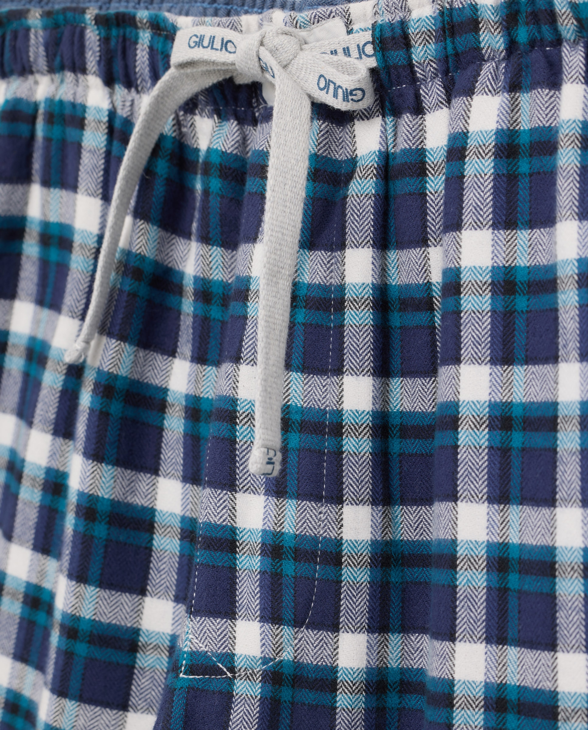 Calças de Flanela Azul-marinho-5