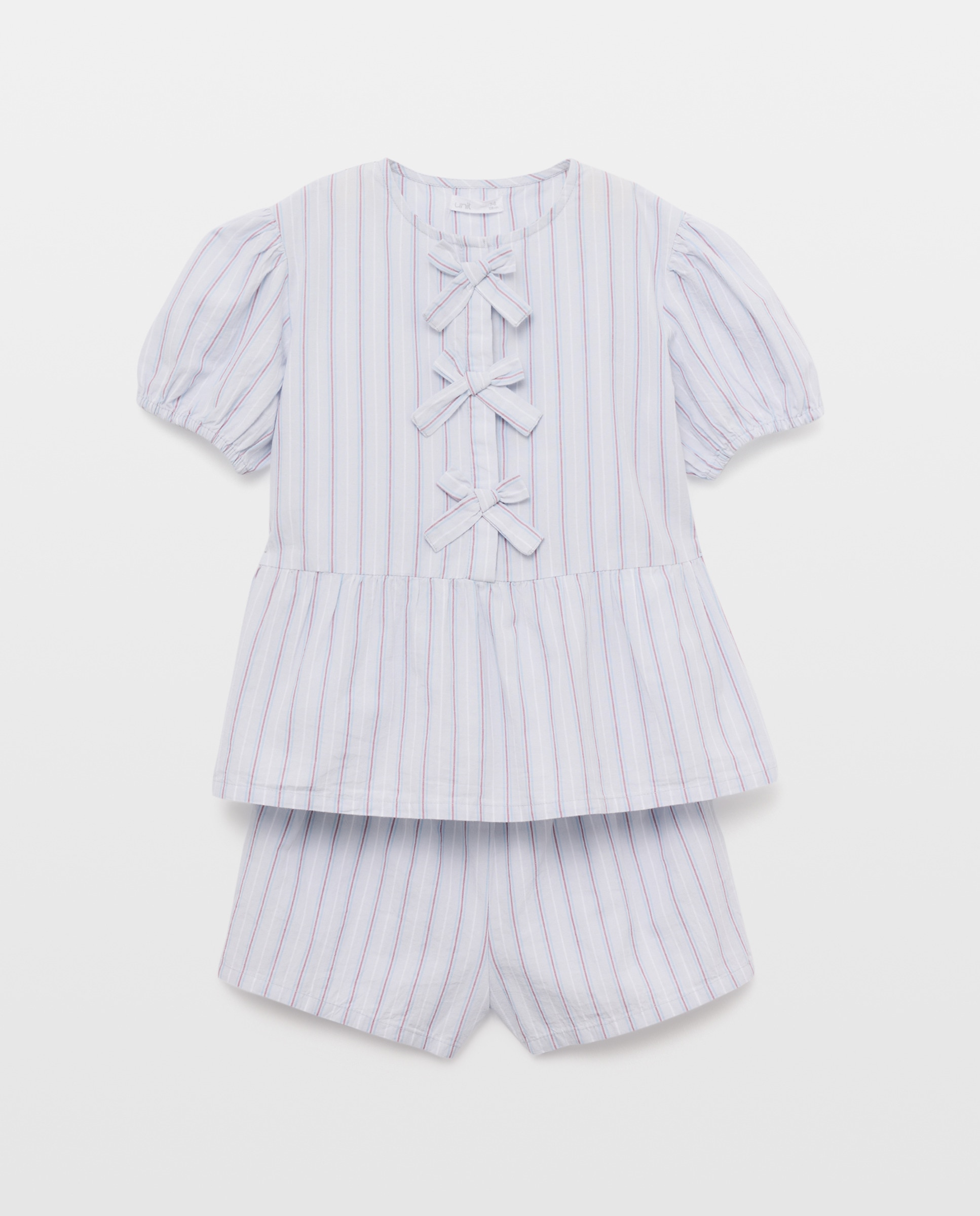 Imagen 0 de Pijama de niña popelín corto de rayas