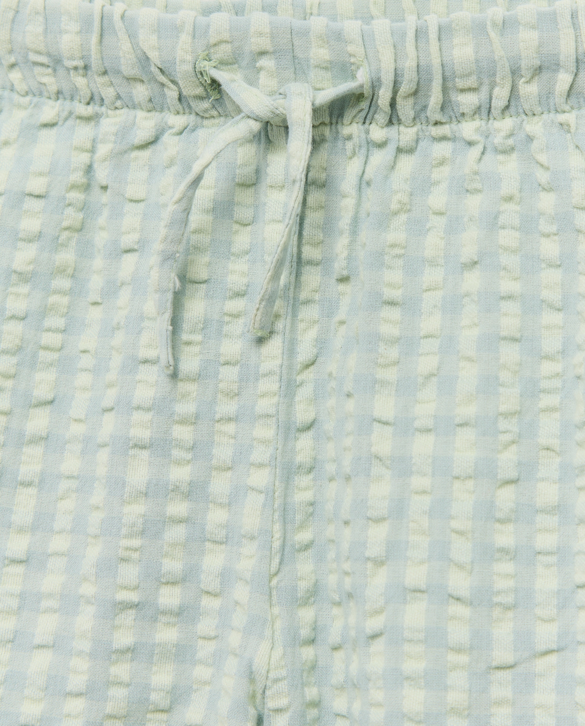 Pijama de niño seersucker corto de cuadros Verde-3
