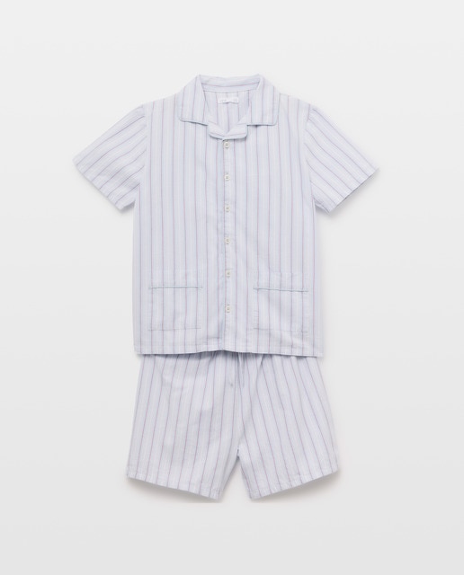 Imagen 0 de Pijama de niño de popelín corto de rayas
