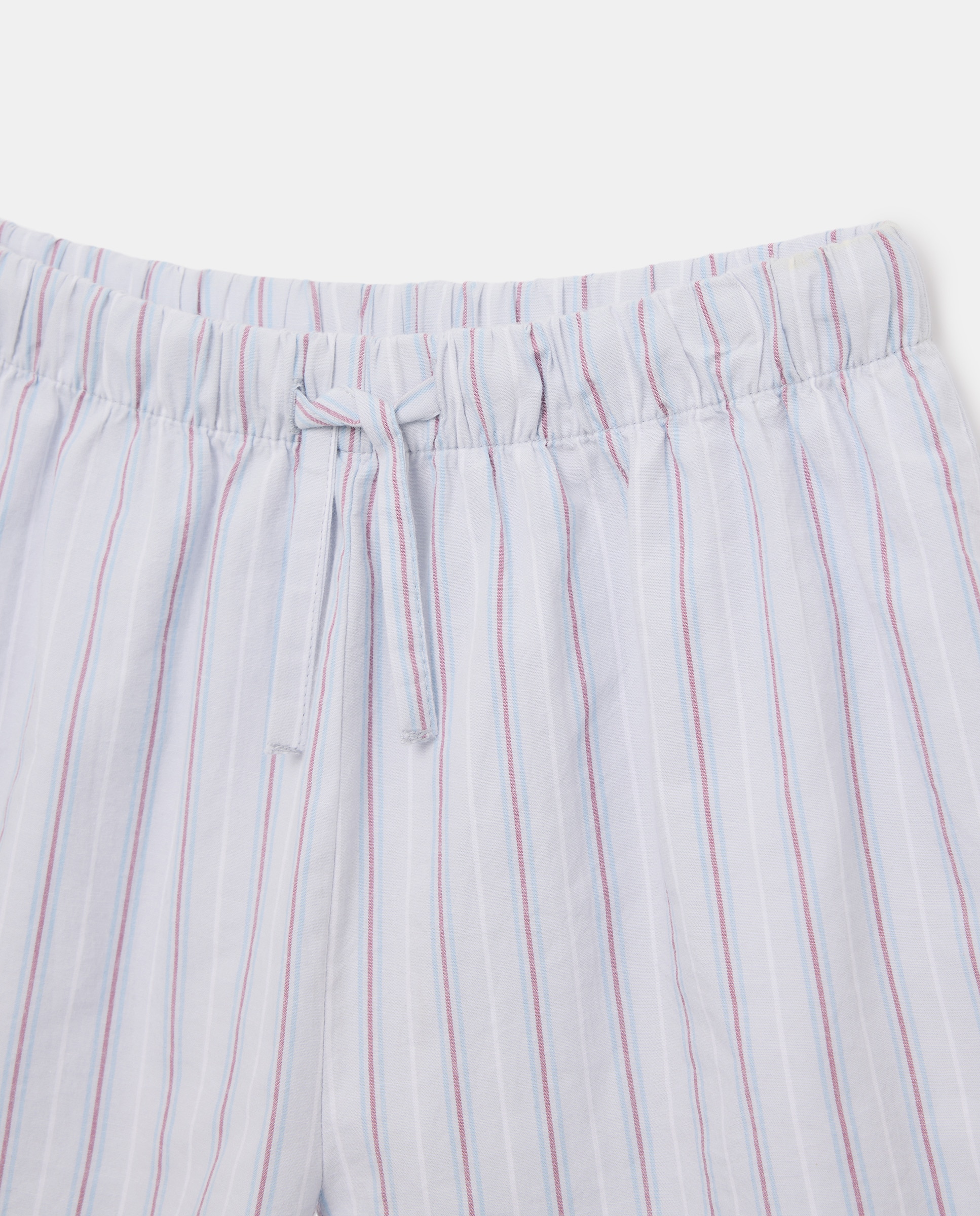 Pijama de niño de popelín corto de rayas 410 Azul claro-3