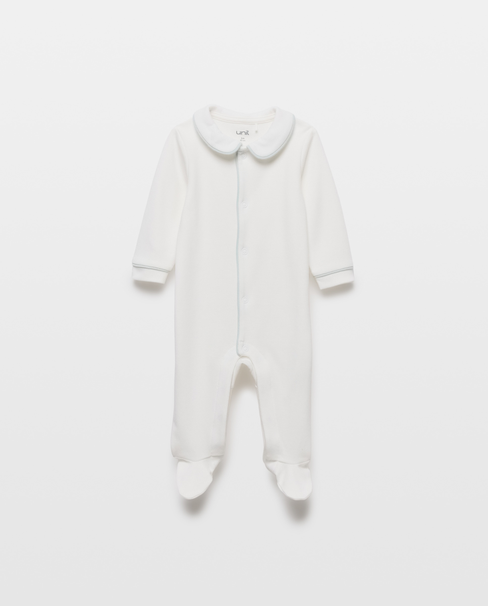 Pijama de bebé largo con contrastes Blanco roto-1