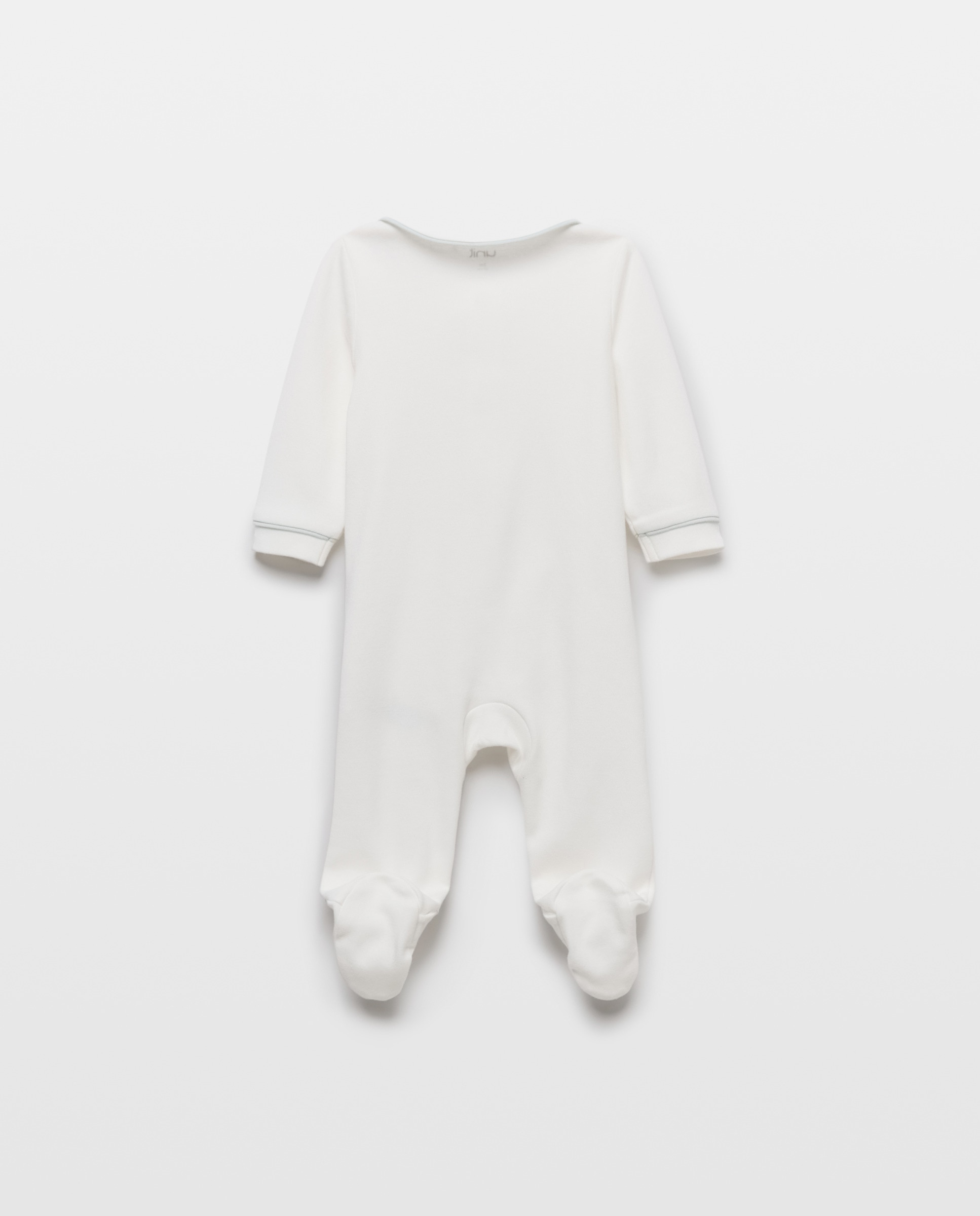 Pijama de bebé largo con contrastes Blanco roto-2