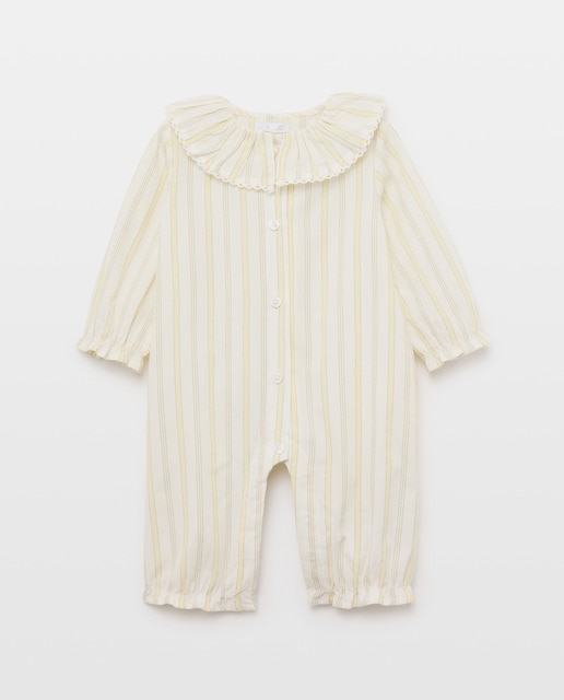 Imagen 0 de Pijama de bebé largo de rayas con cuello