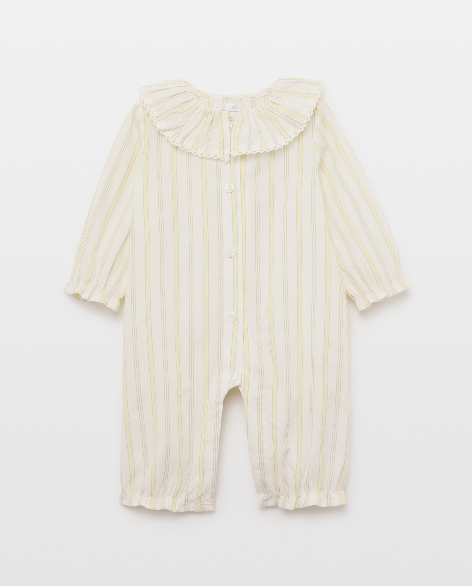 Imagen 0 de Pijama de bebé largo de rayas con cuello
