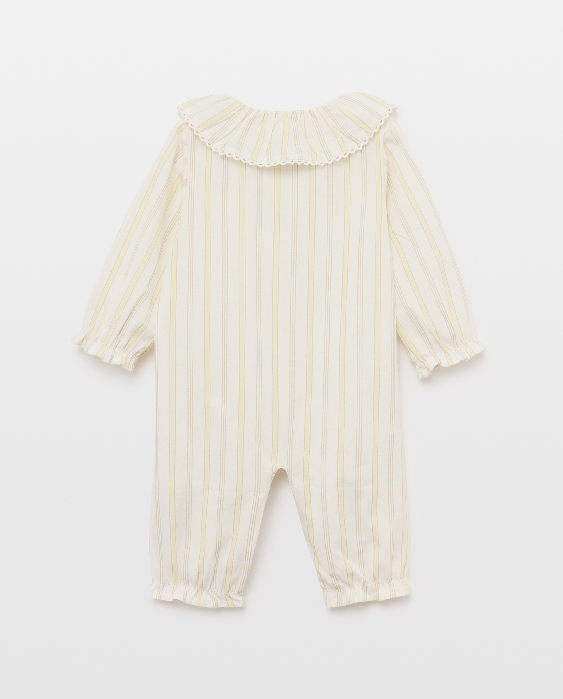 Pijama de bebé largo de rayas con cuello 2