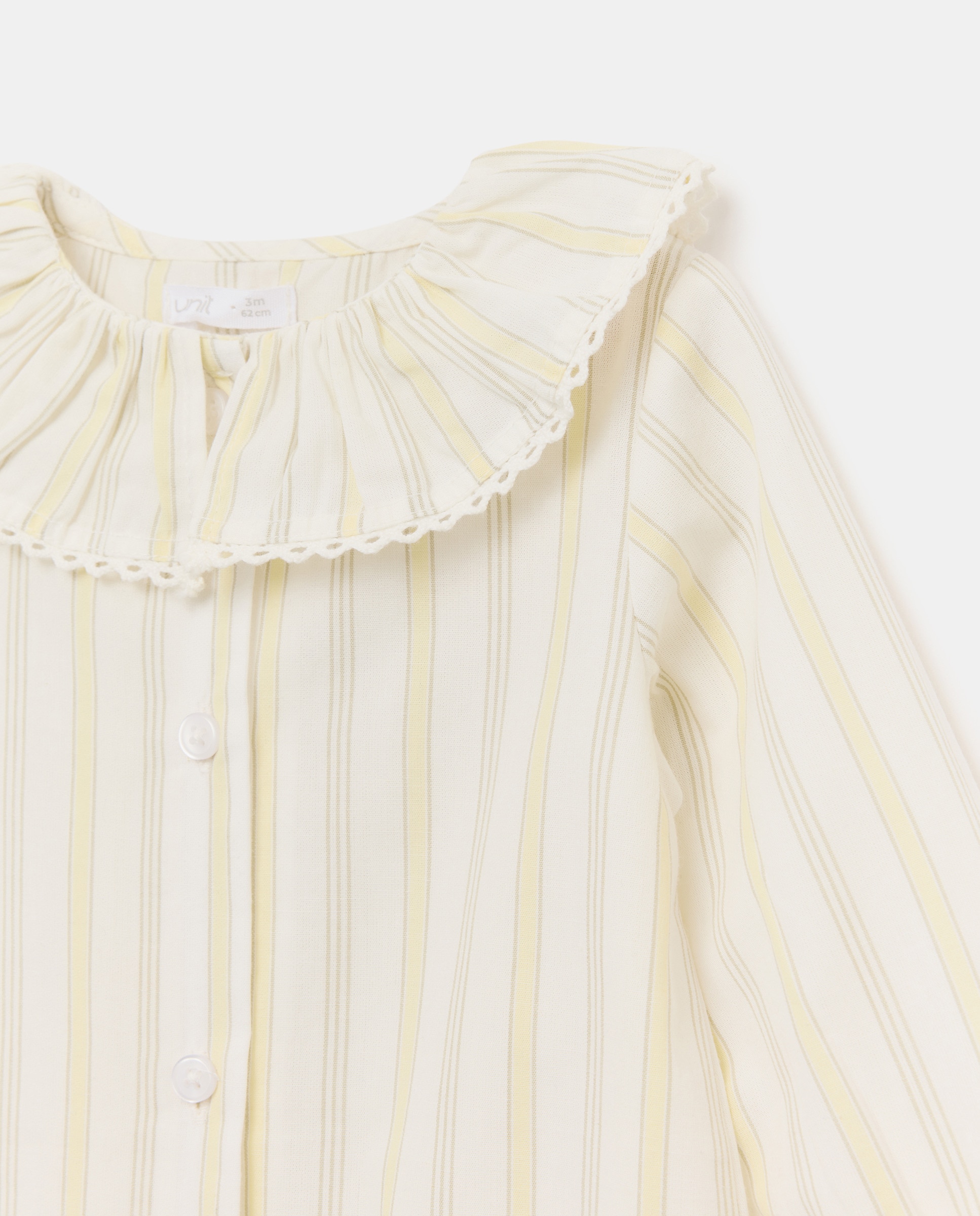 Pijama de bebé largo de rayas con cuello 3