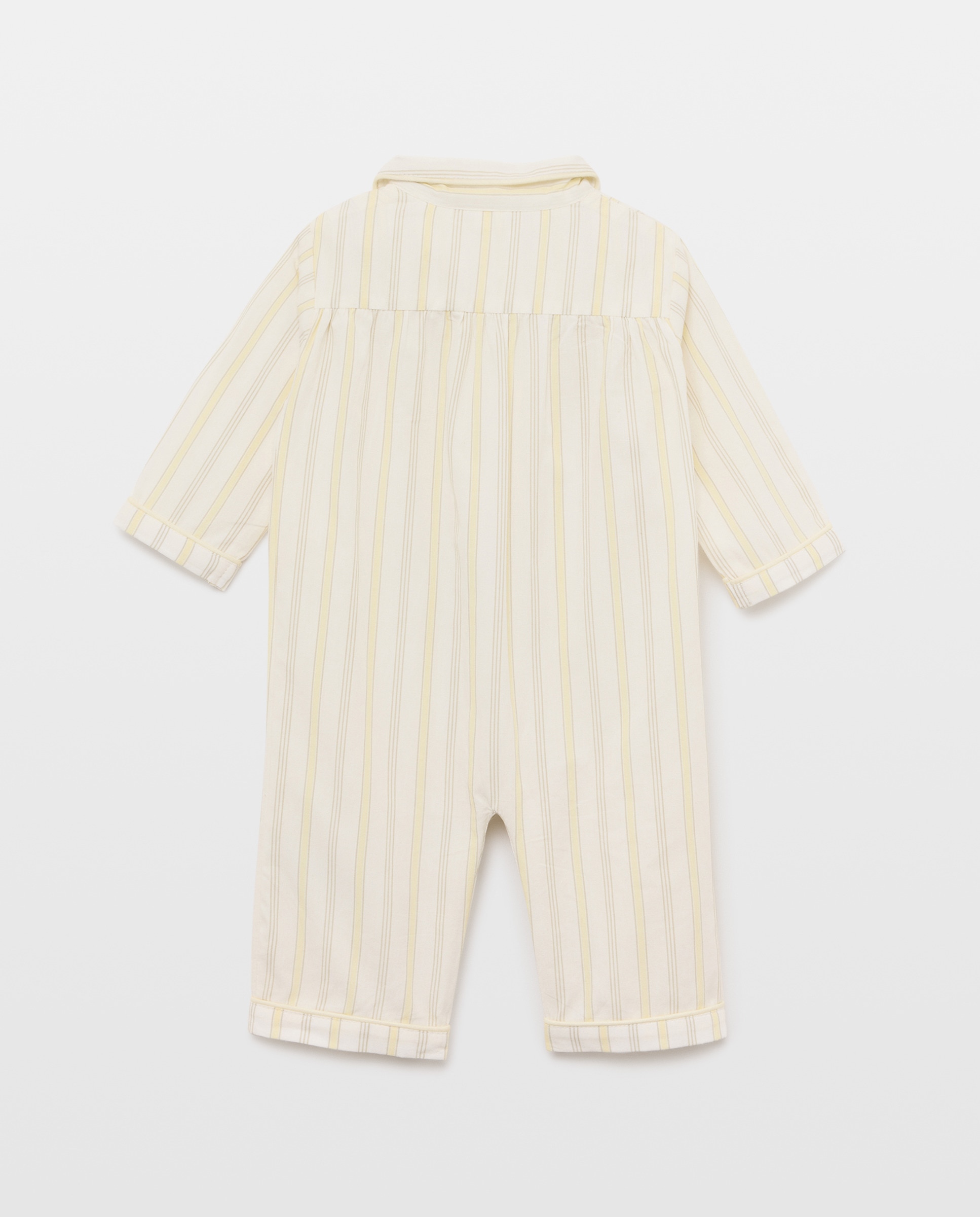 Pijama de bebé largo de rayas con cuello 2