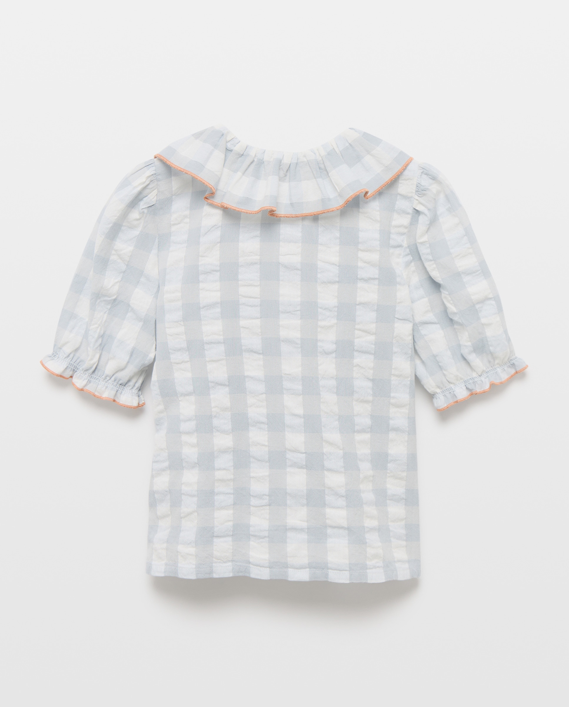 Blusa niña cuadros vichy set Hielo-2