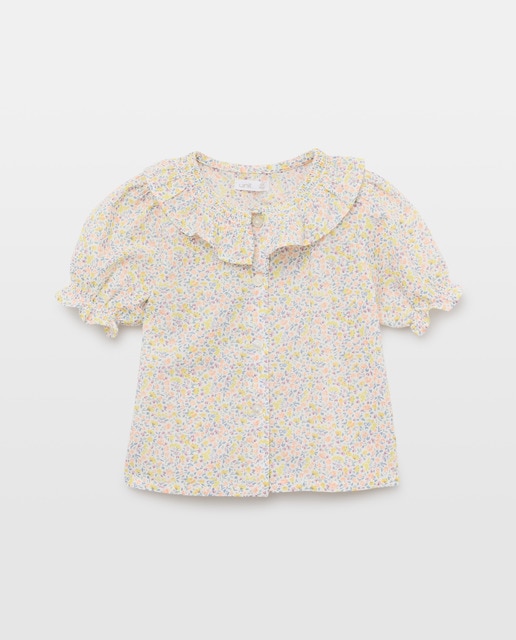 Imagen 0 de Blusa bebé niña con cuello y estampada