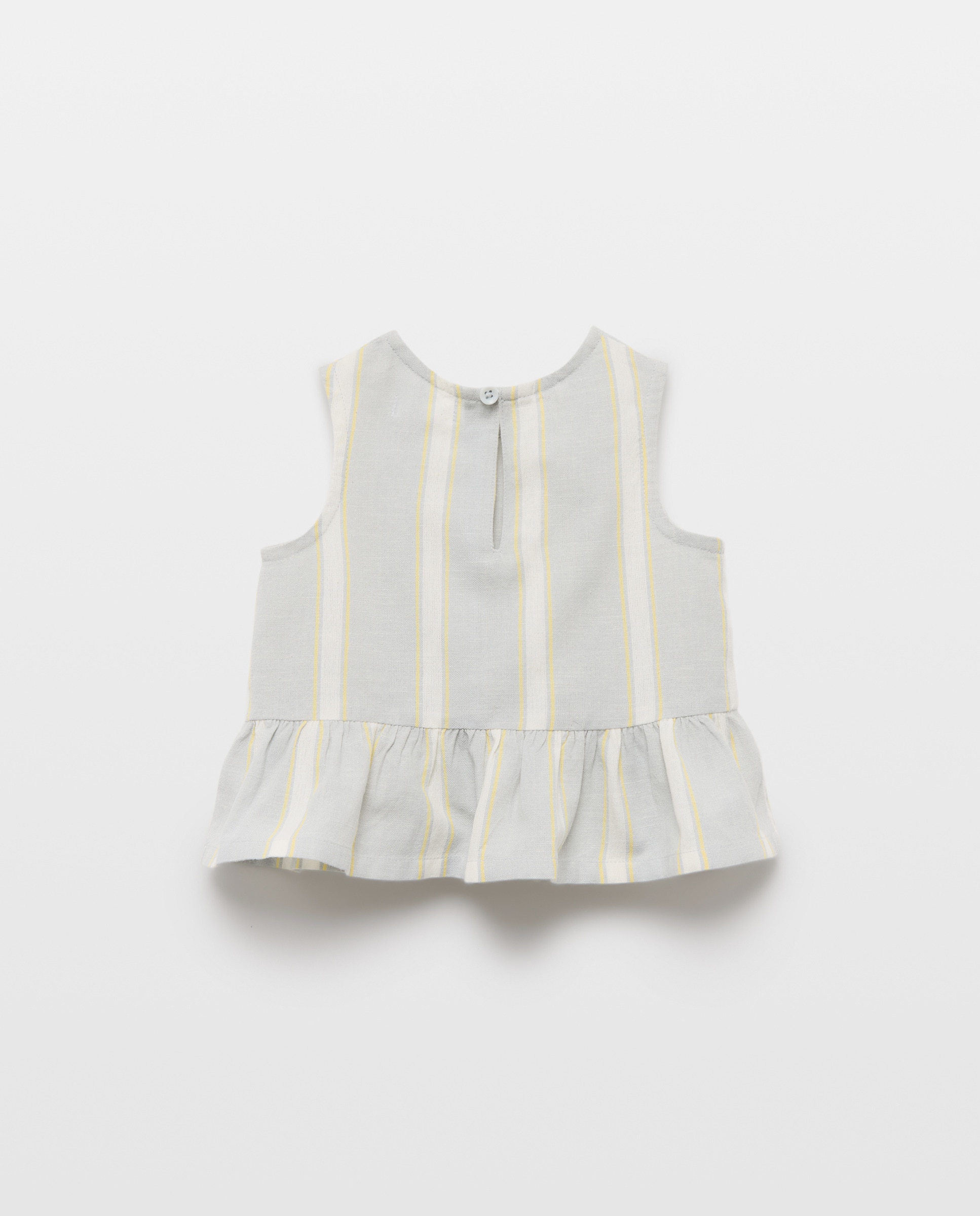 Blusa bebé niña con volante en la cintura set Hielo-2