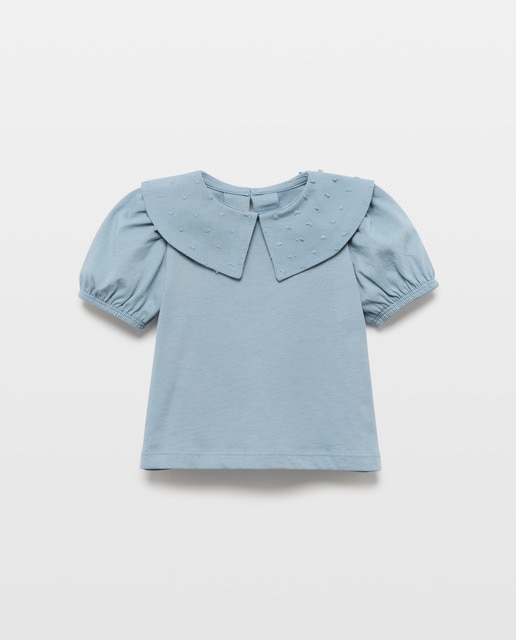 Imagen 0 de Camiseta bebé niña cuello de plumeti
