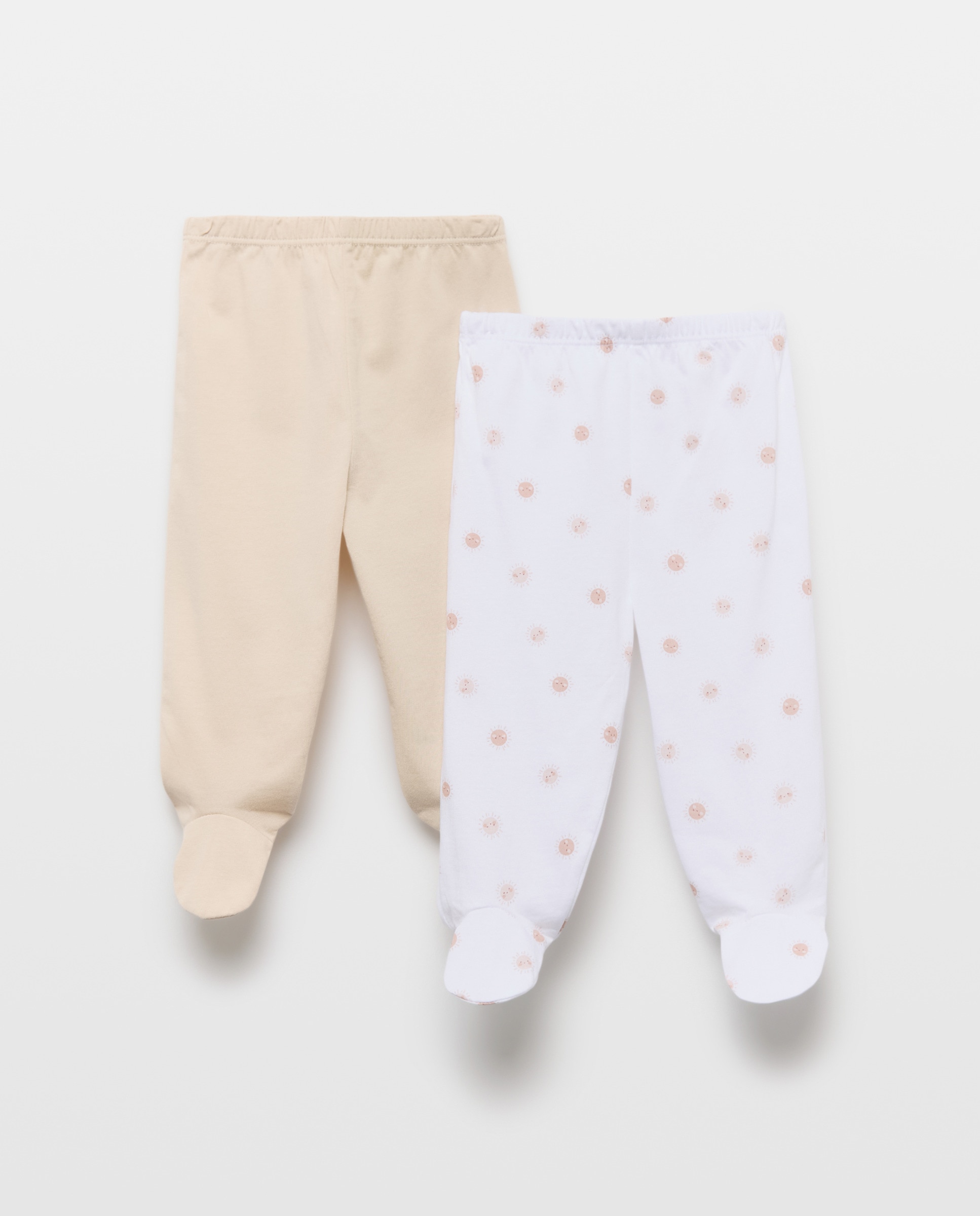 Pack de 2 Calças com Pés de Bebé com Fantasia Camel-1