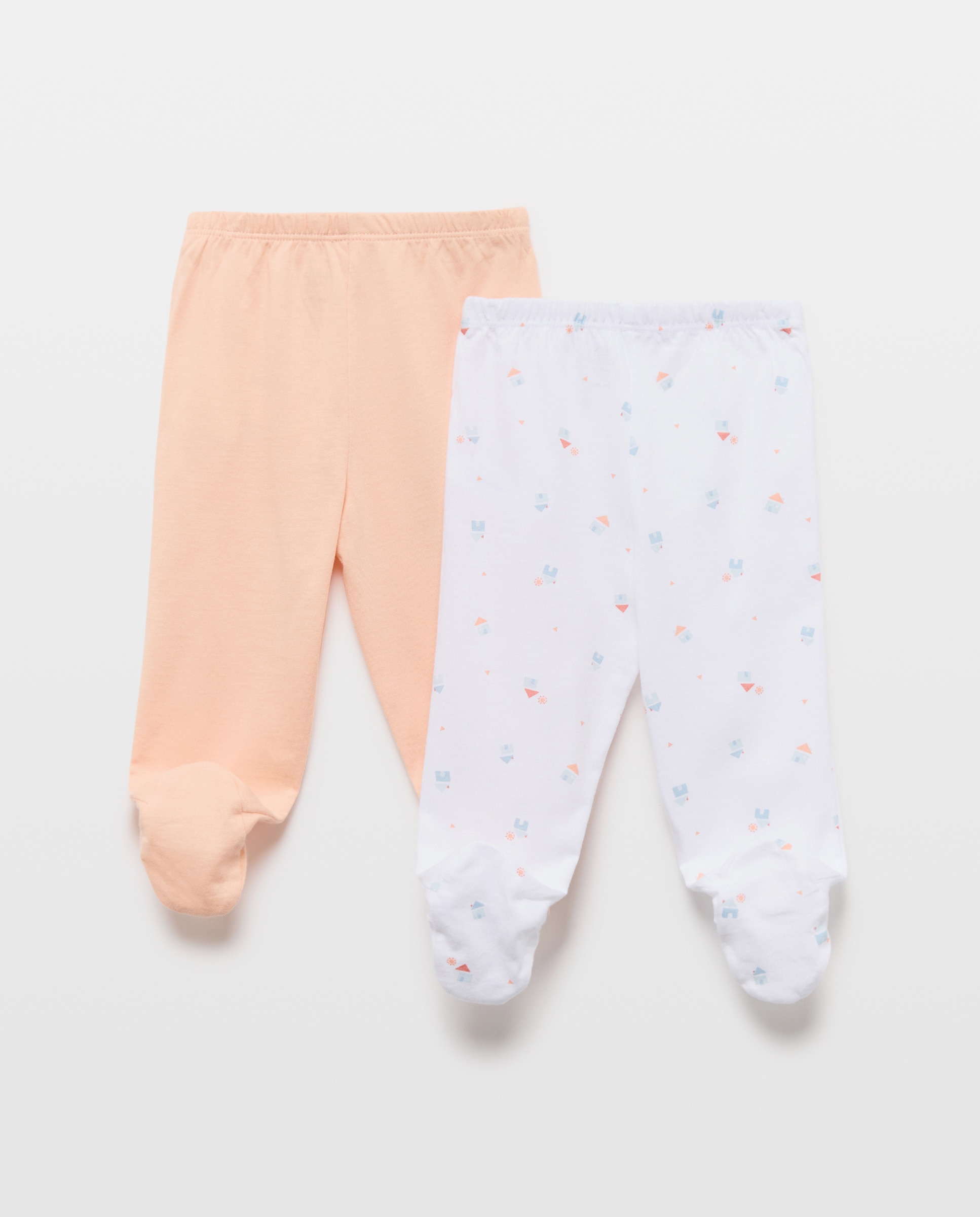 Pack de 2 Calças com Pés de Bebé com Fantasia Cotton Juice Vermelho-2