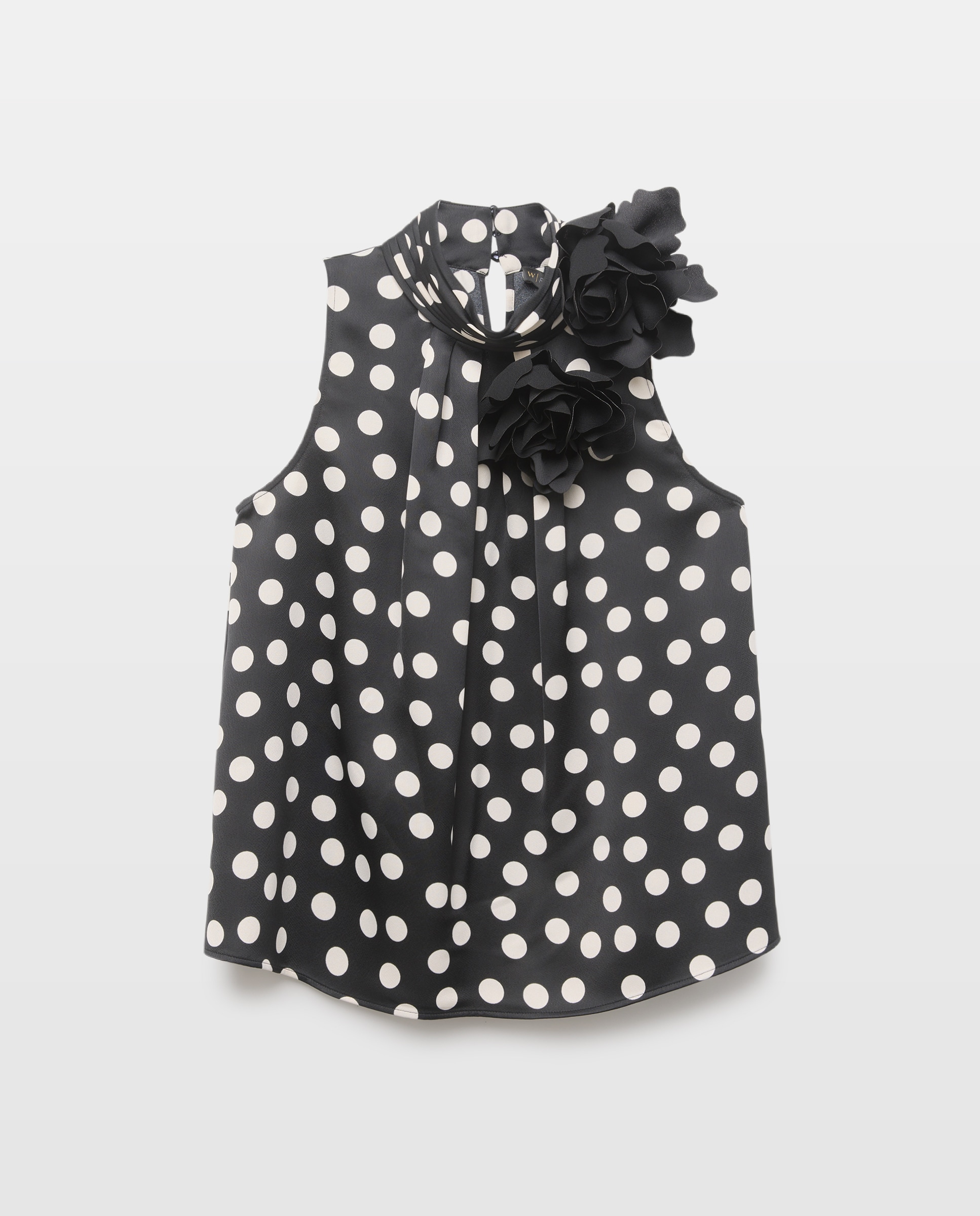 Top Halter com Flor no Ombro Preto-4