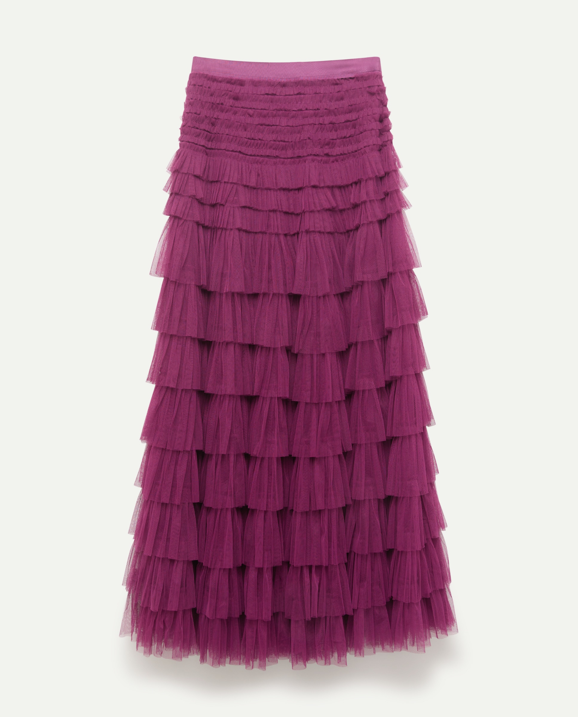 Saia midi de tule Buganvília-4