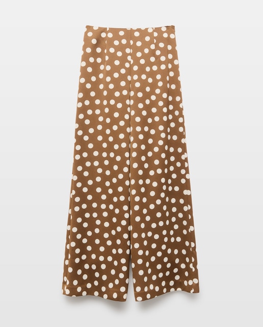 Imagem 0 de Calças Crepe com Estampado às Bolinhas