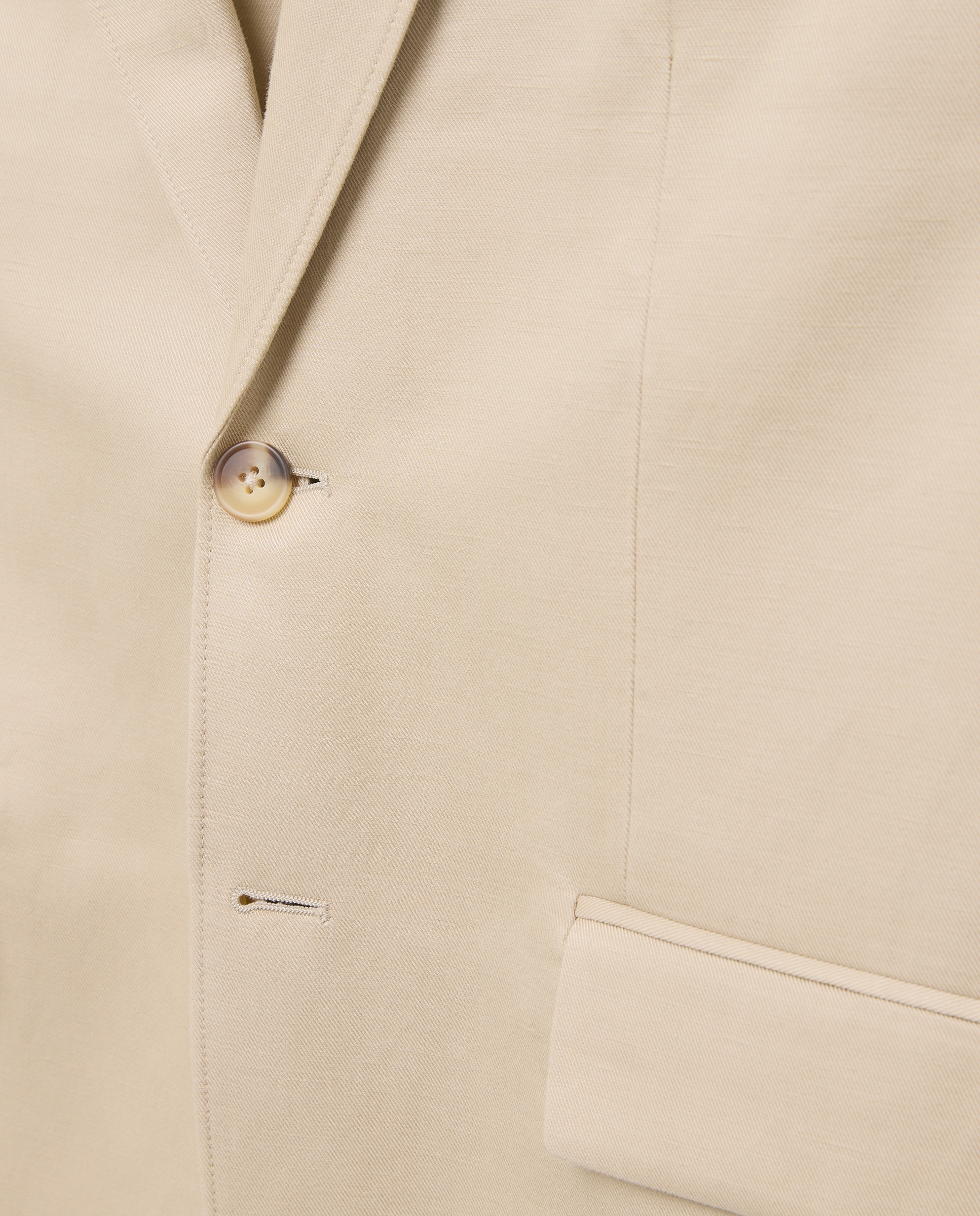 Chaqueta de hombre con lino lisa Beige-5