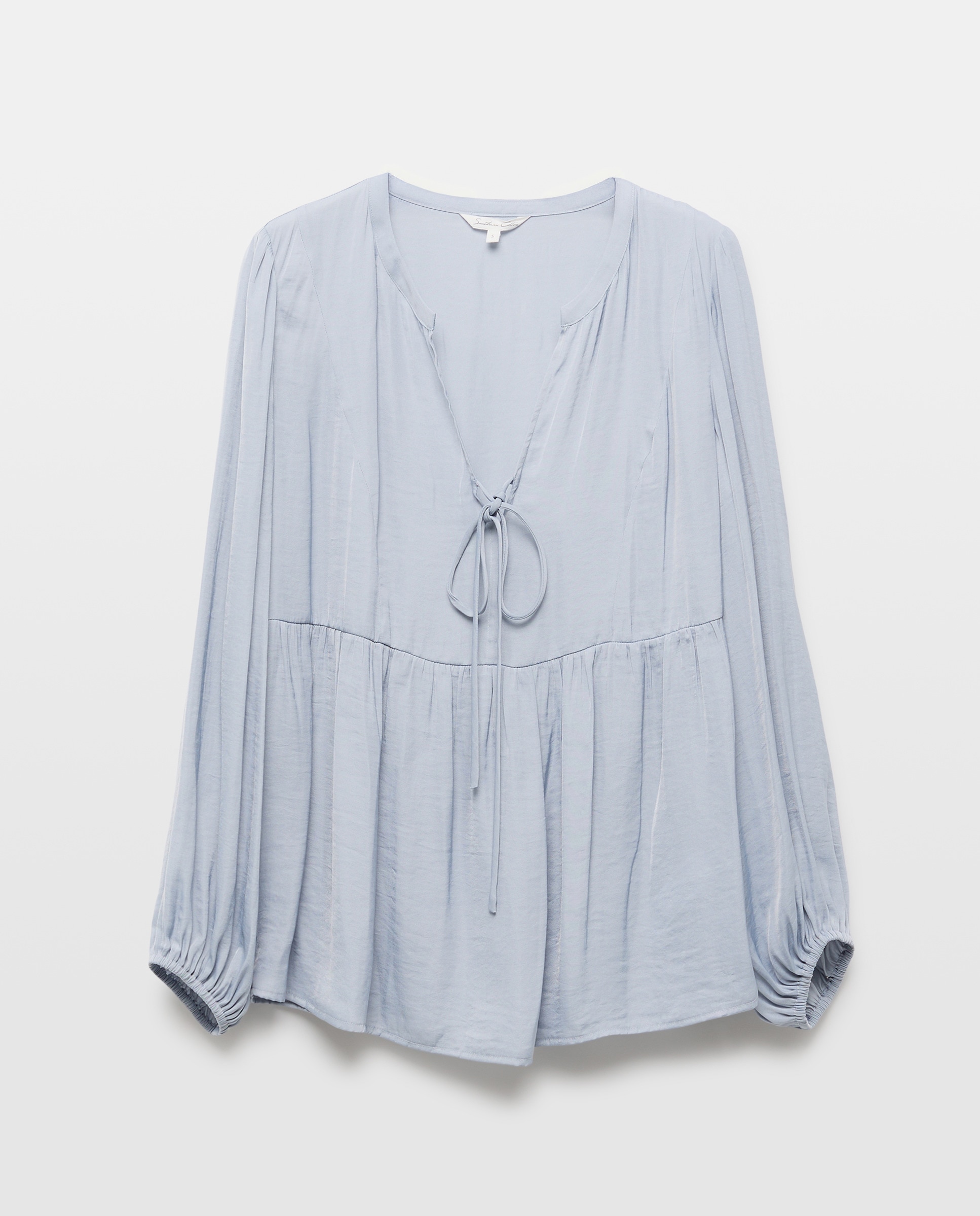 Blusa com Adorno de Cortes 410 Azul Claro-4