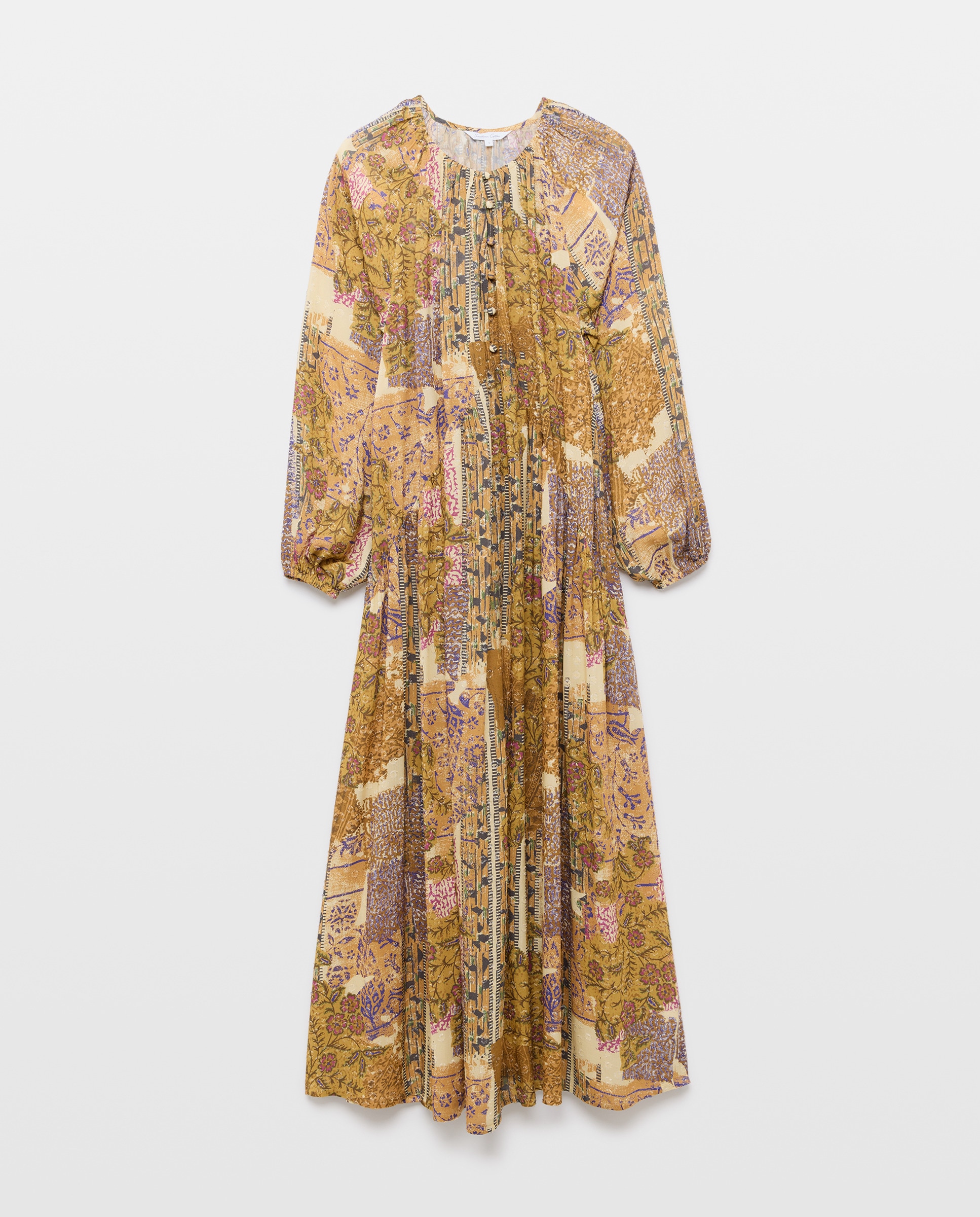 Vestido Boho com Laço nas Mangas Verde-4