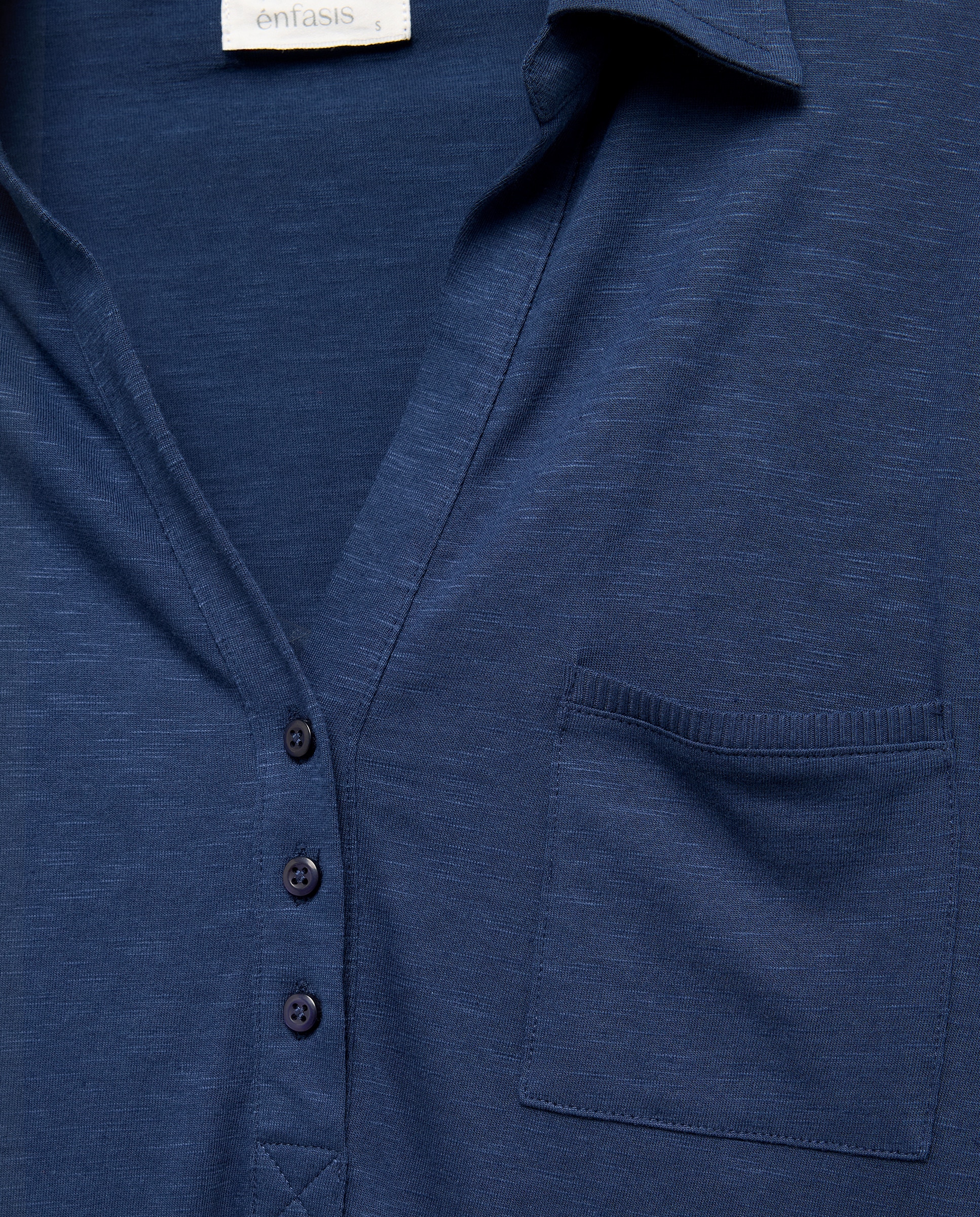 Sobrecamisa Lisa com Bolsos 430 Azul Escuro-5