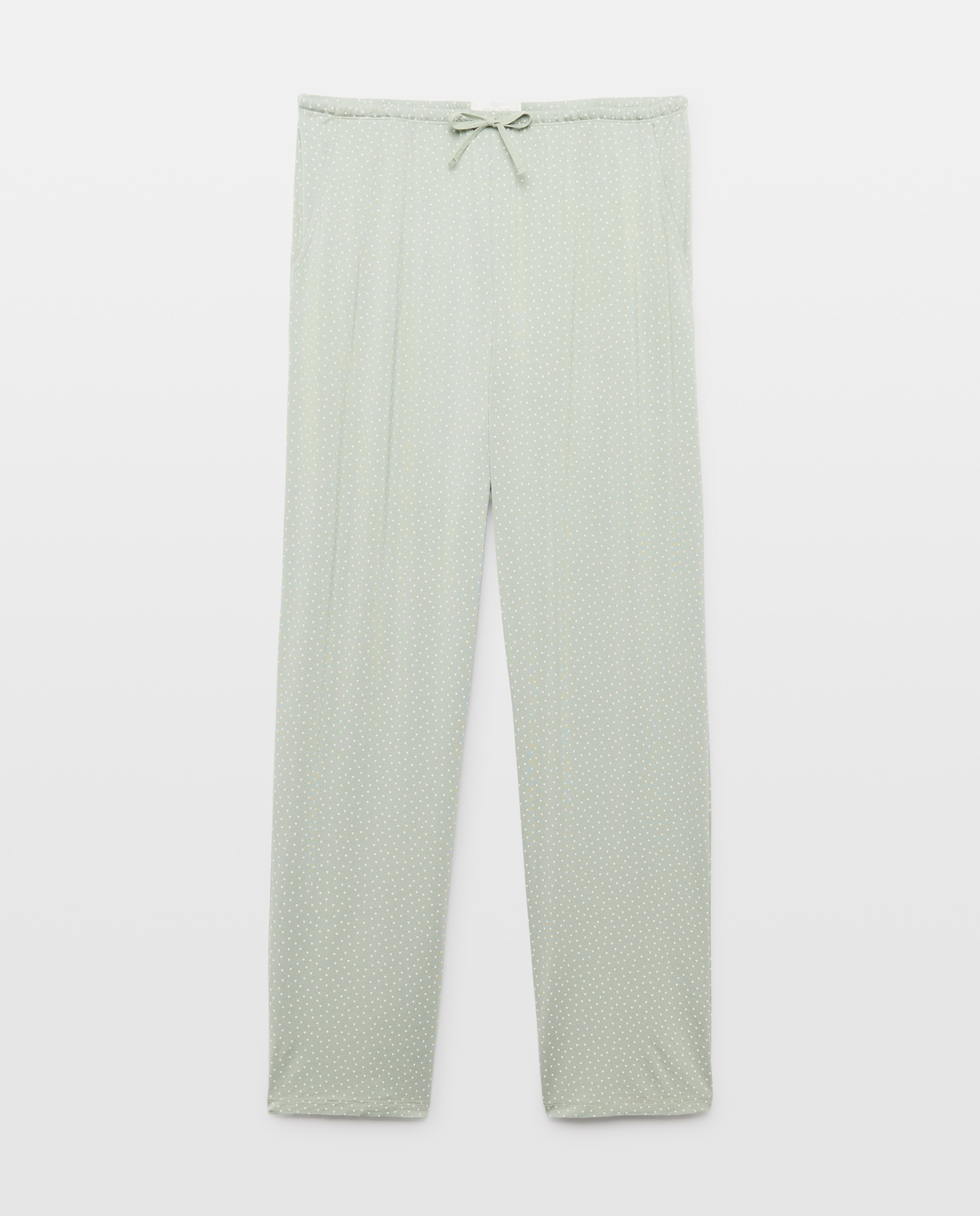 Calças de Viscose Estampadas Verde-4