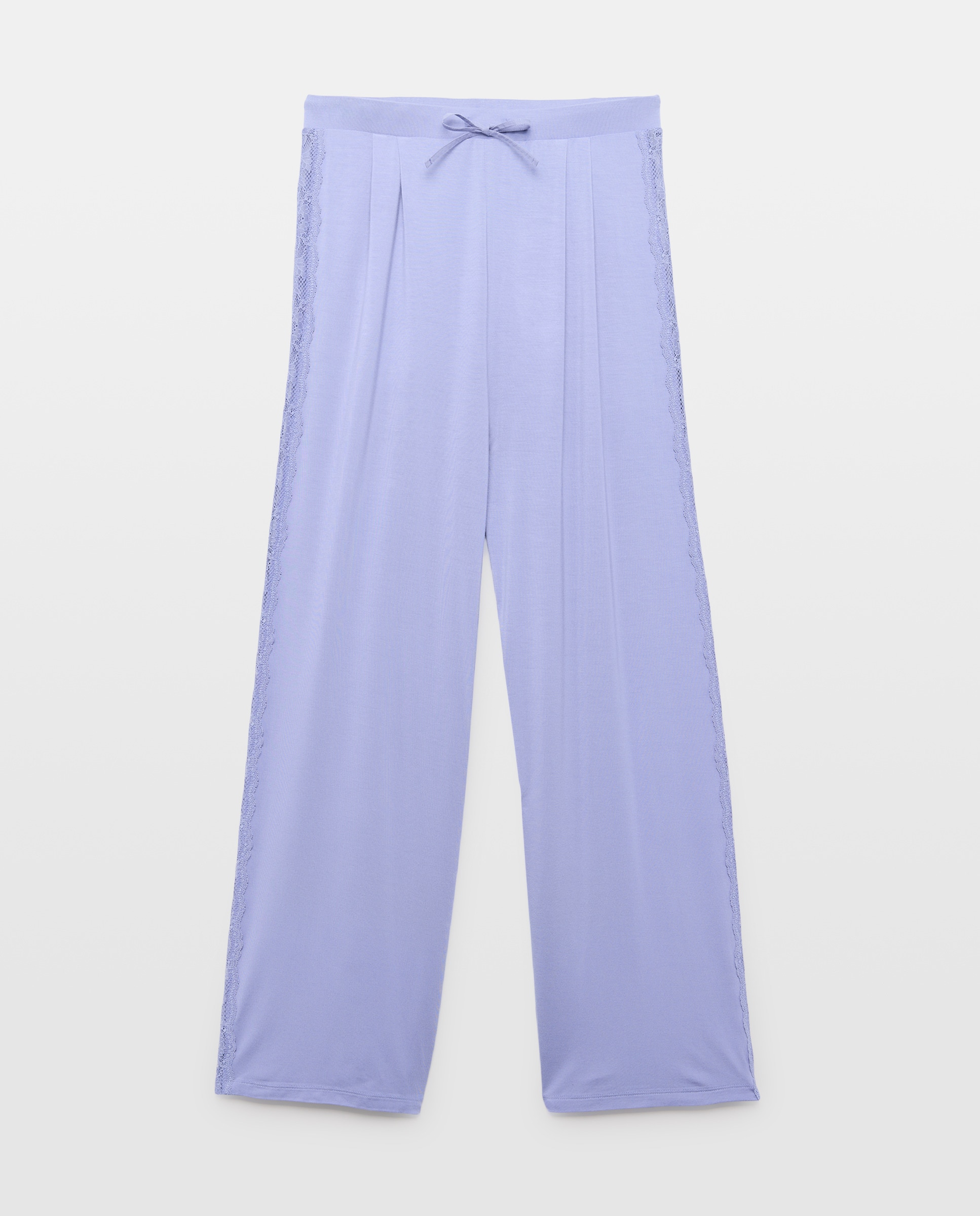 Calças de Viscose Lisas 400 Azul-4