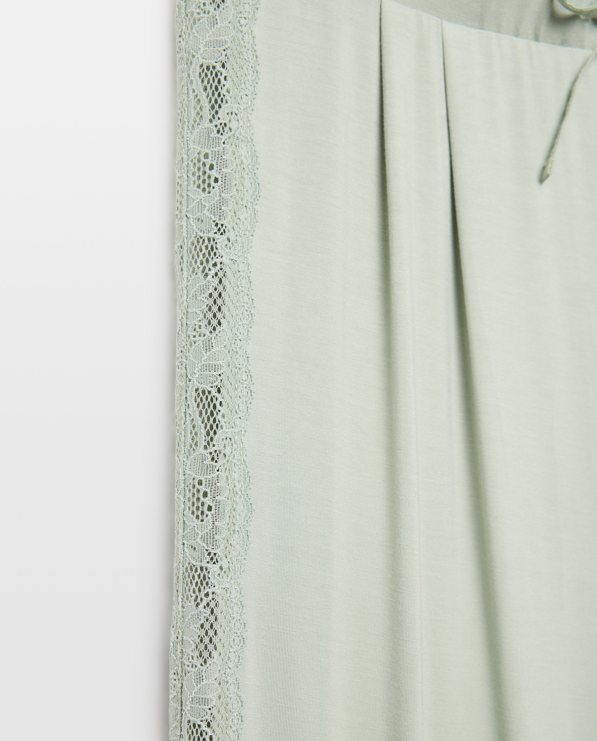 Calças de Viscose Lisas Verde-4