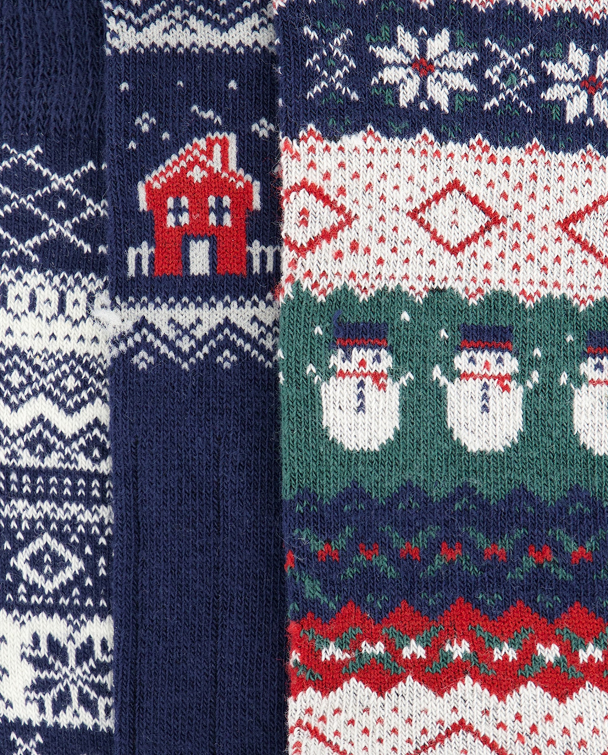 Pack 3 calcetines mujer algodón estampados Azul-2