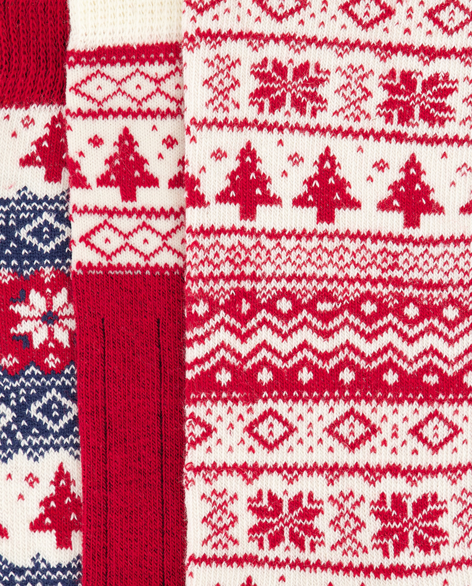 Pack 3 calcetines mujer algodón estampados Rojo-2