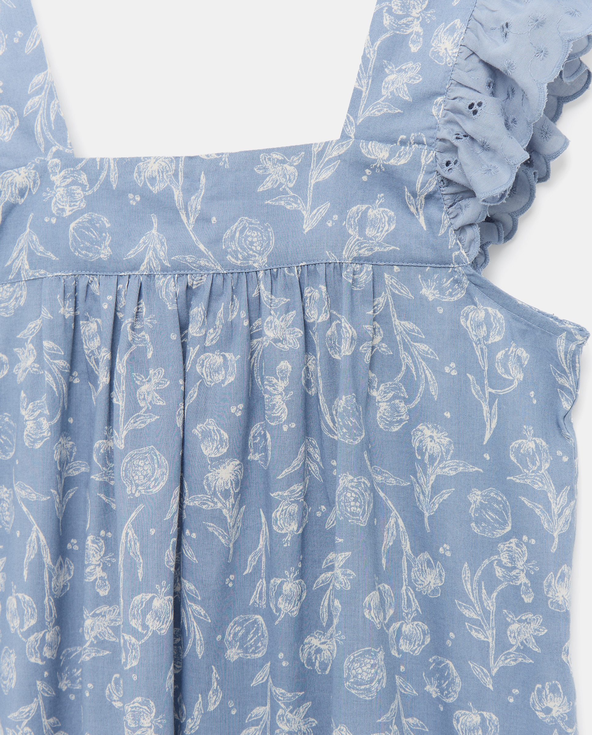 Camisón mujer algodón tirante volante 430 Azul oscuro-4