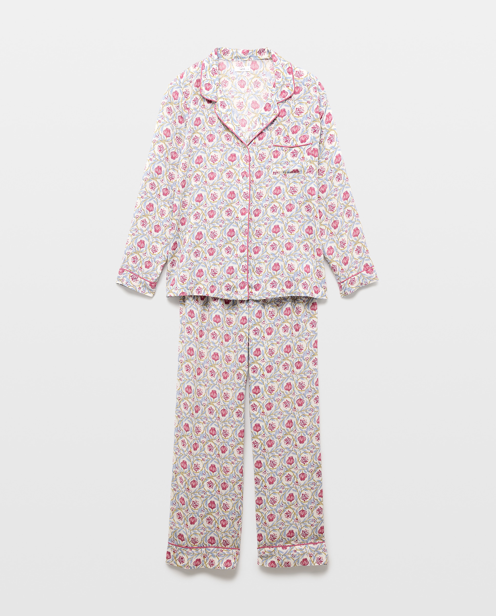 Pijama mujer estampado dos piezas 600 Rojo-3