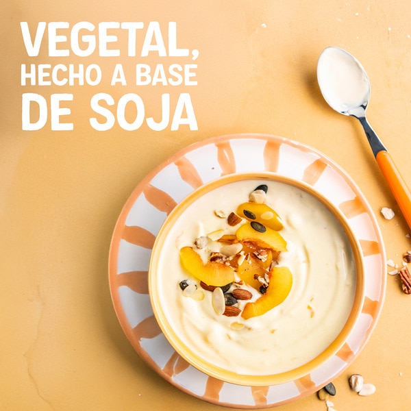 Speciality vegetarian soya dessert 2 peach + 2 pineapple and passion fruit 4-pack units 125 g gluten-free, lactose-free